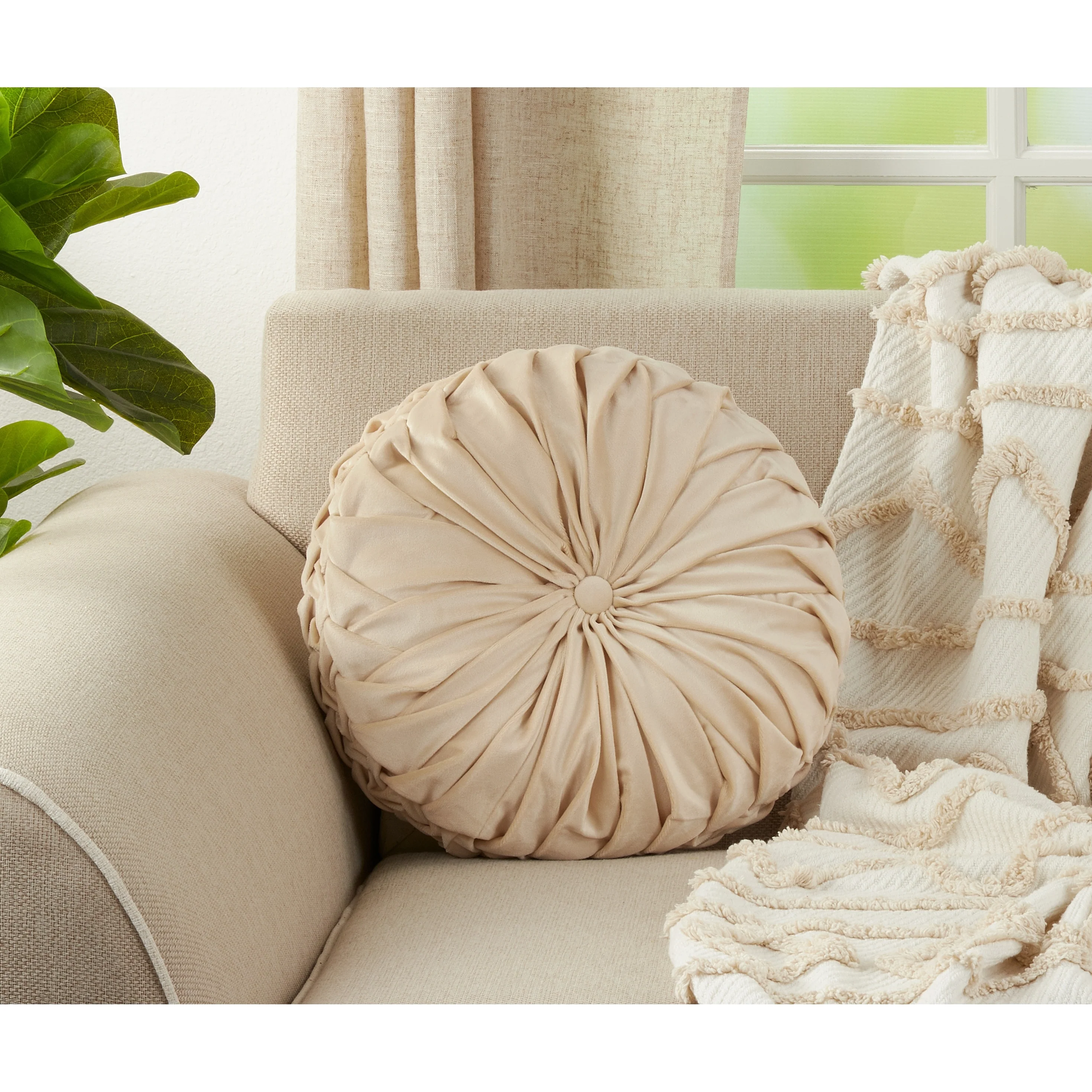 Velvet Pintuck Throw Pillow