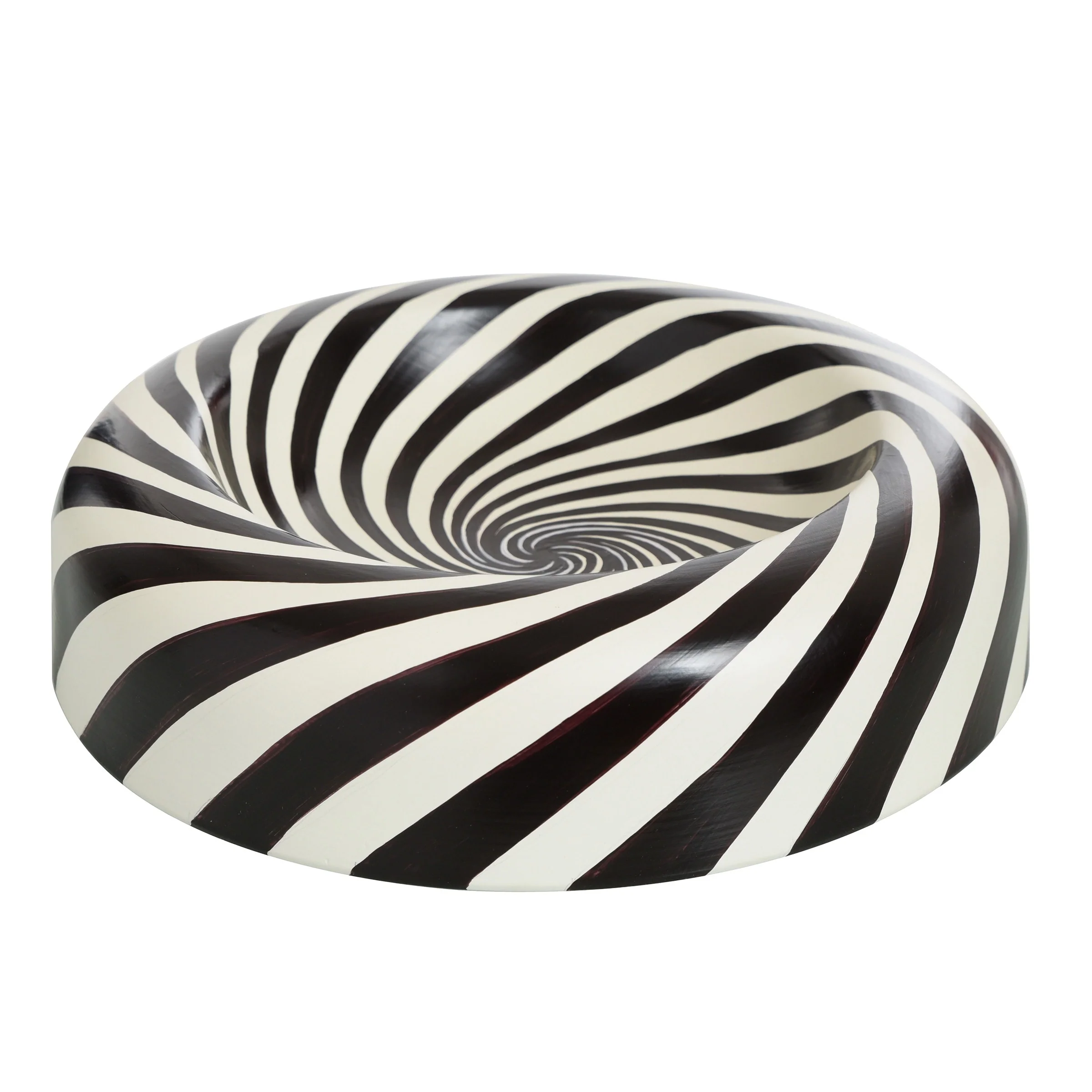 Harp & Finial Bosco Bowl - Black/White Swirl on Ceramic