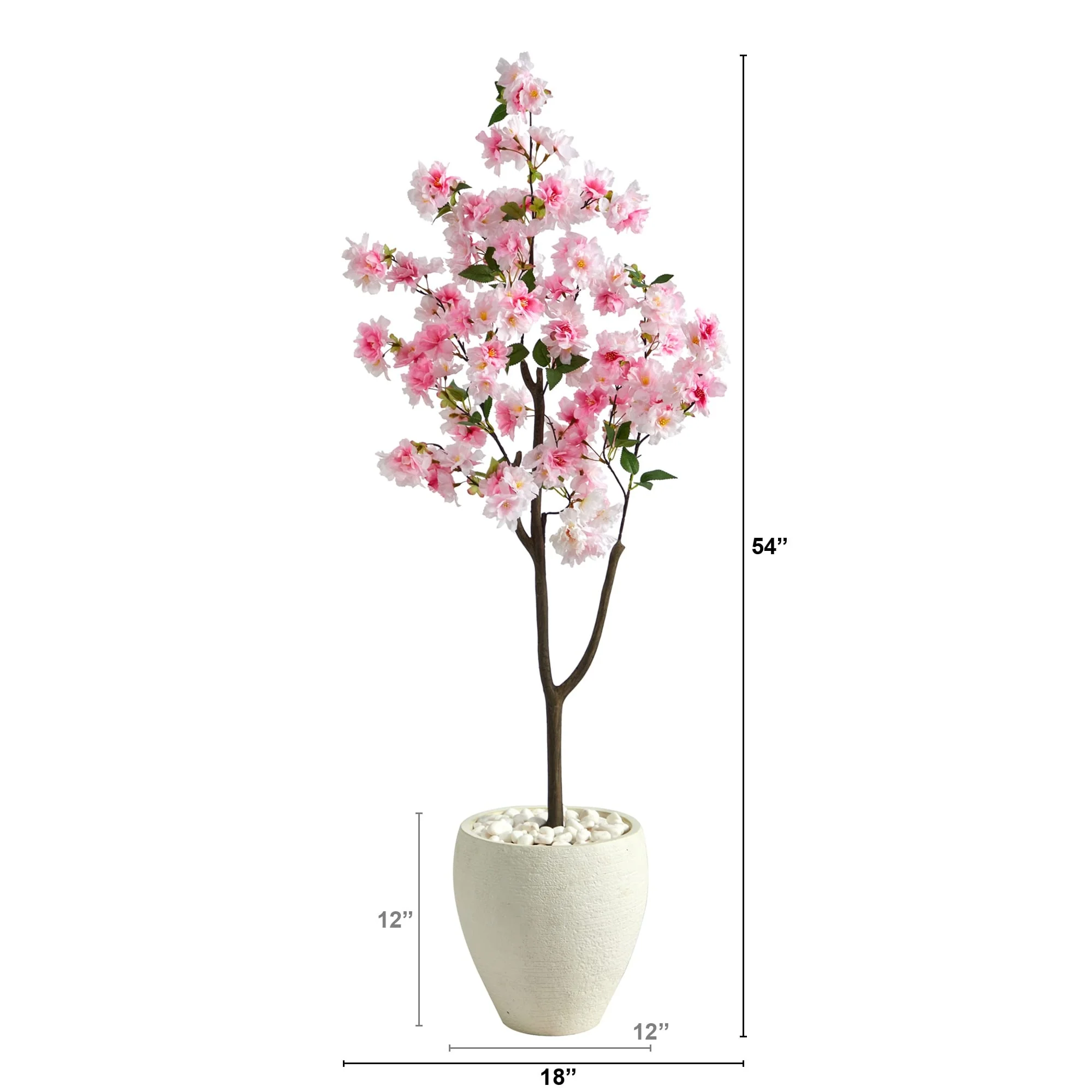 4.5' Cherry Blossom Artificial Tree in White Planter - 13