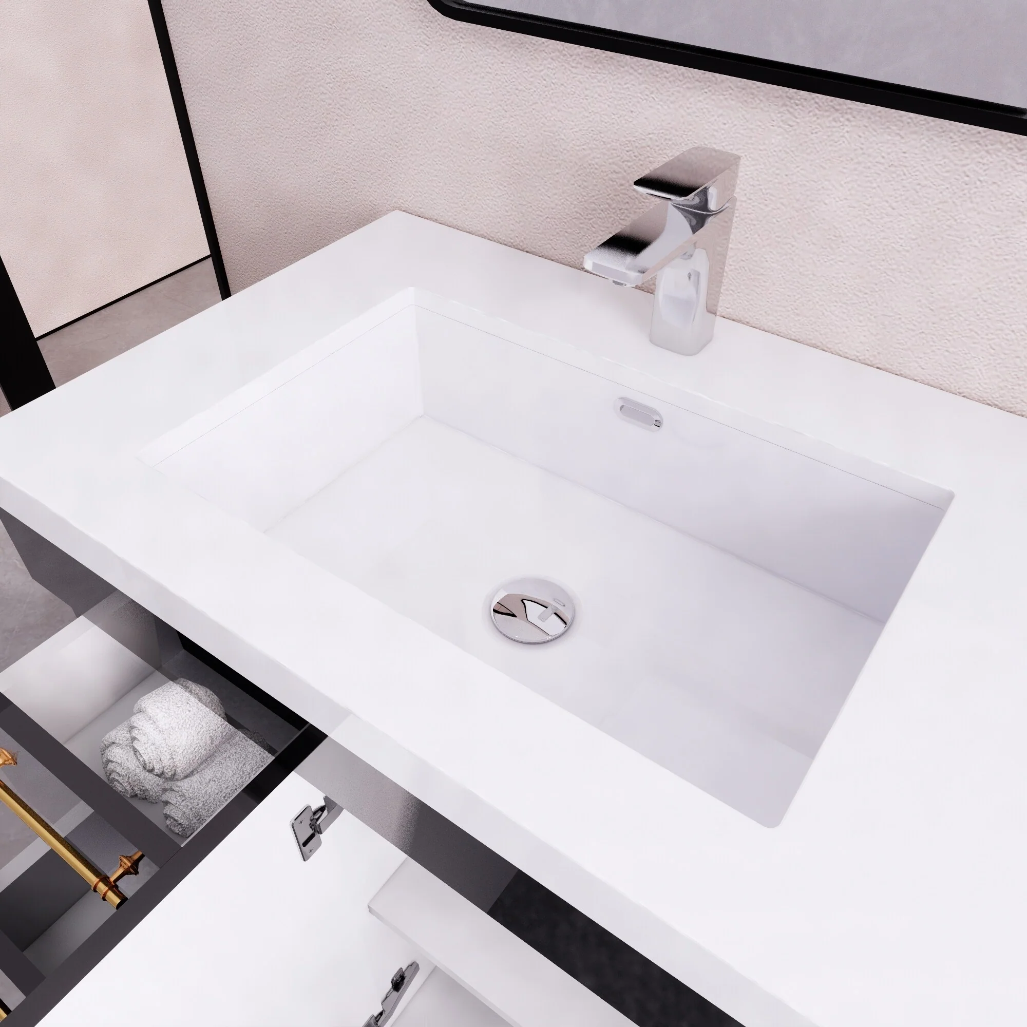 Eliza 60'' Freestanding Vanity with Single Sink on the Left