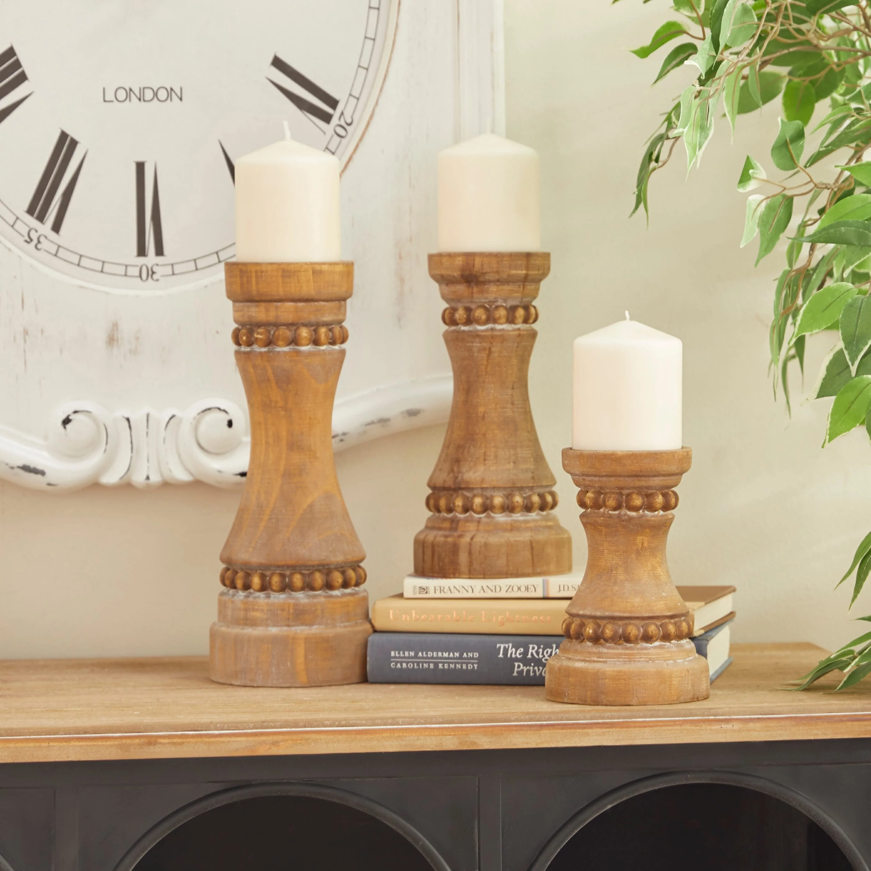 Wood Farmhouse Candle Holder (Set of 3) - S/3 12