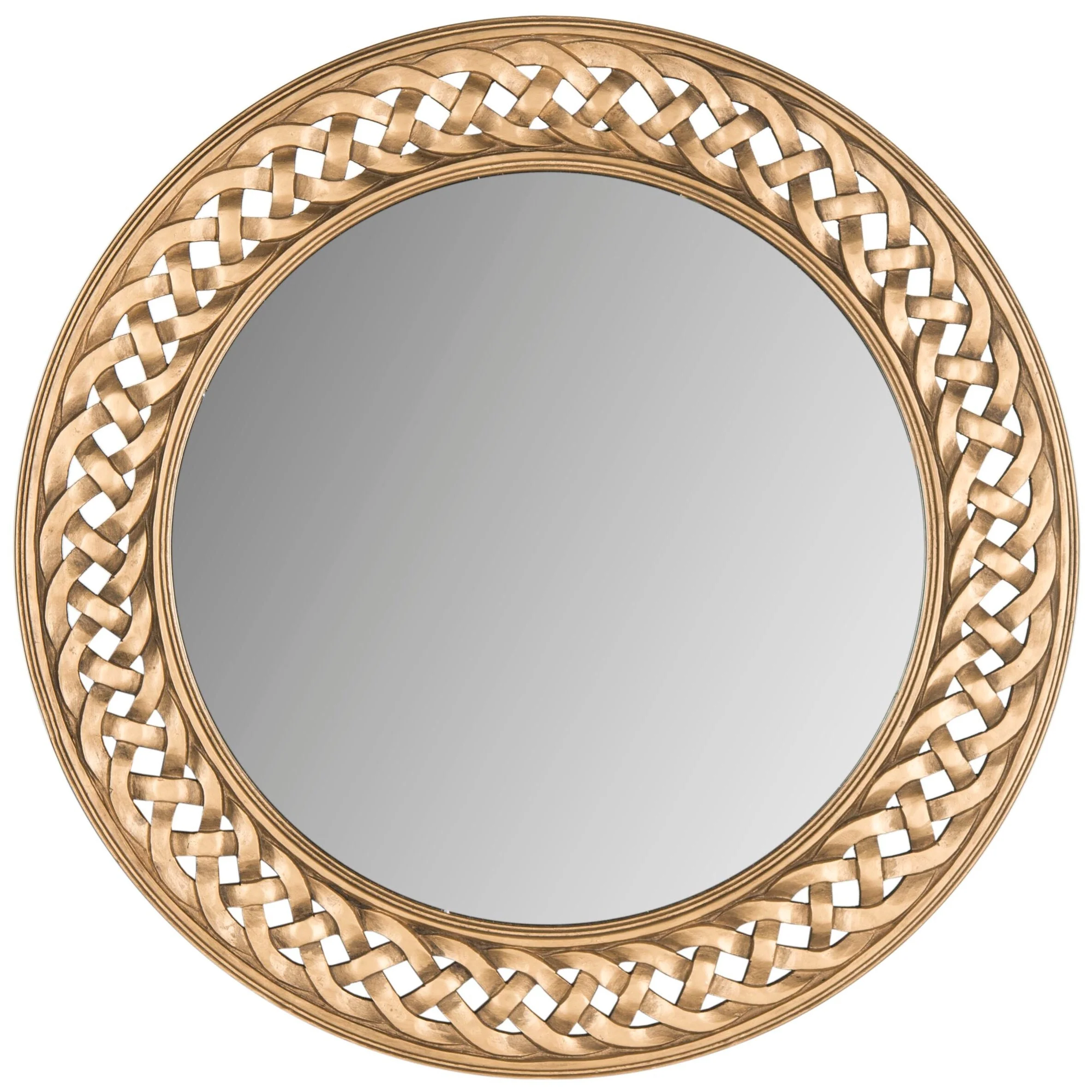 SAFAVIEH Kortney Chain Gold 24-inch Round Decorative Mirror - 24