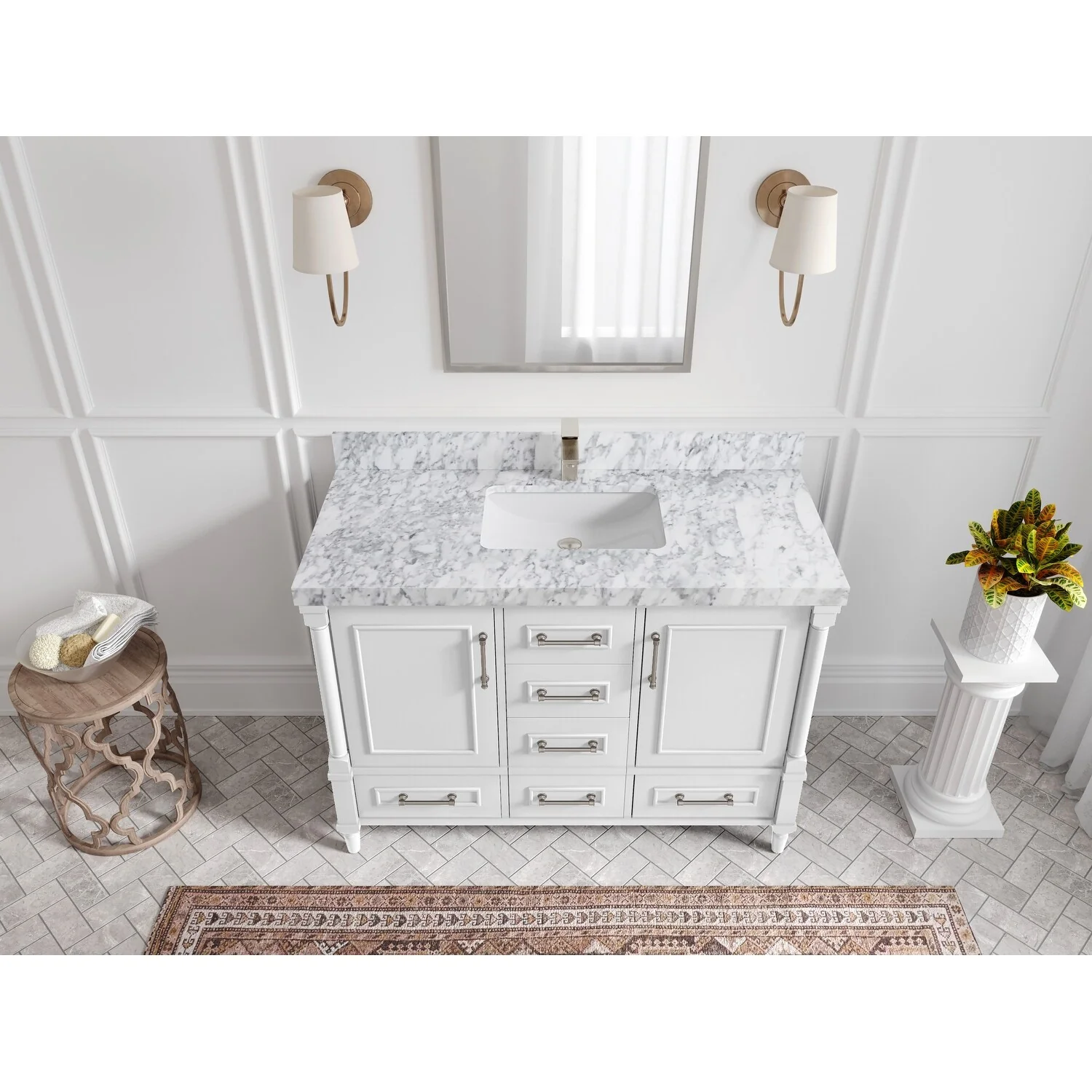 Willow Collections 48 in. W x 22 in. D Aberdeen Single Bowl Sink Bathroom Vanity with Countertop