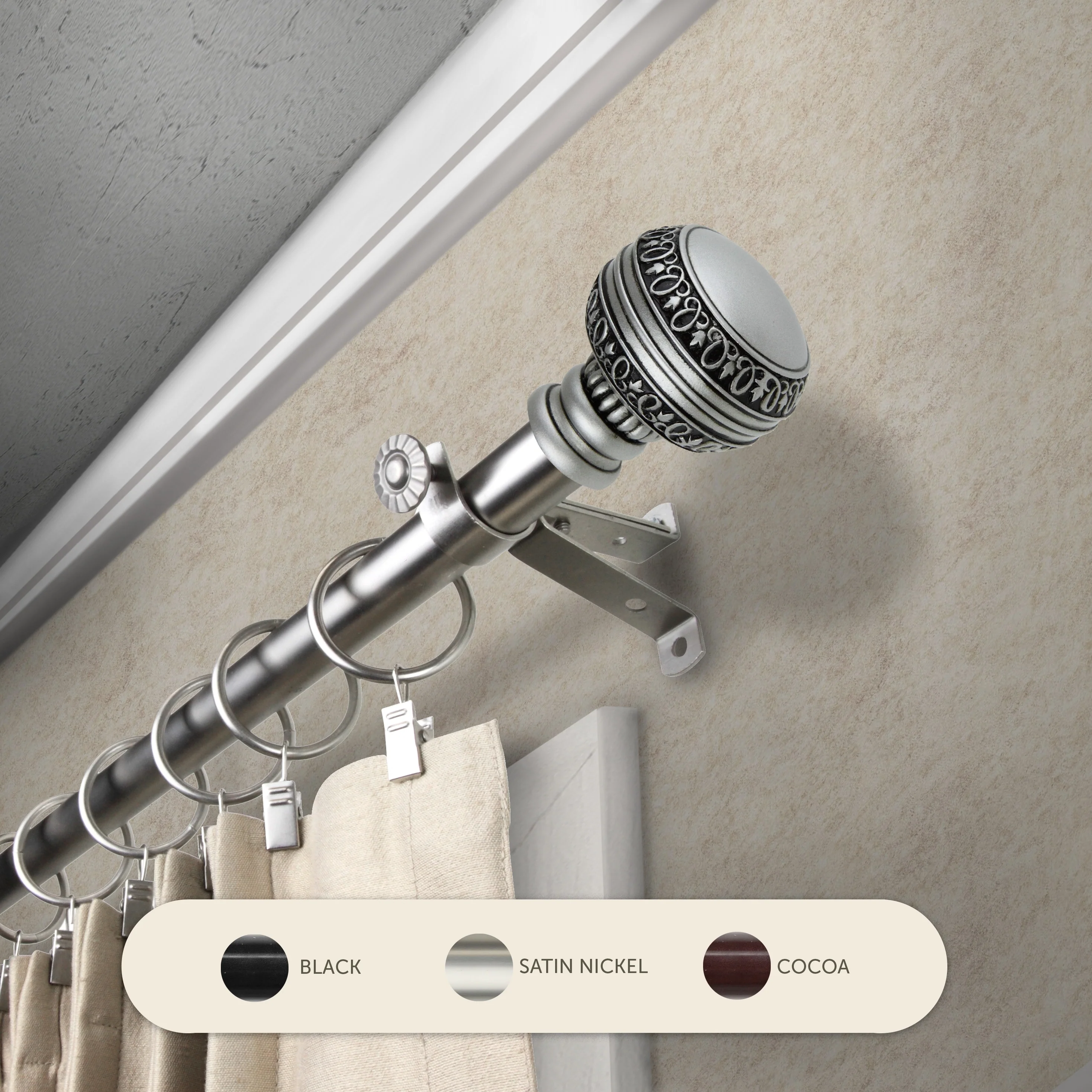 InStyleDesign Helena Adjustable Curtain Rod