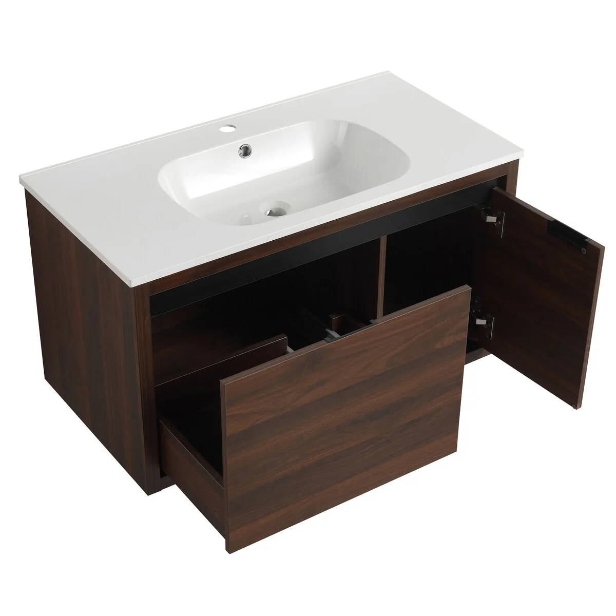Bathroom Vanity With Sink In 36 Inch, Floating Bathroom Vanity With Soft Close Door