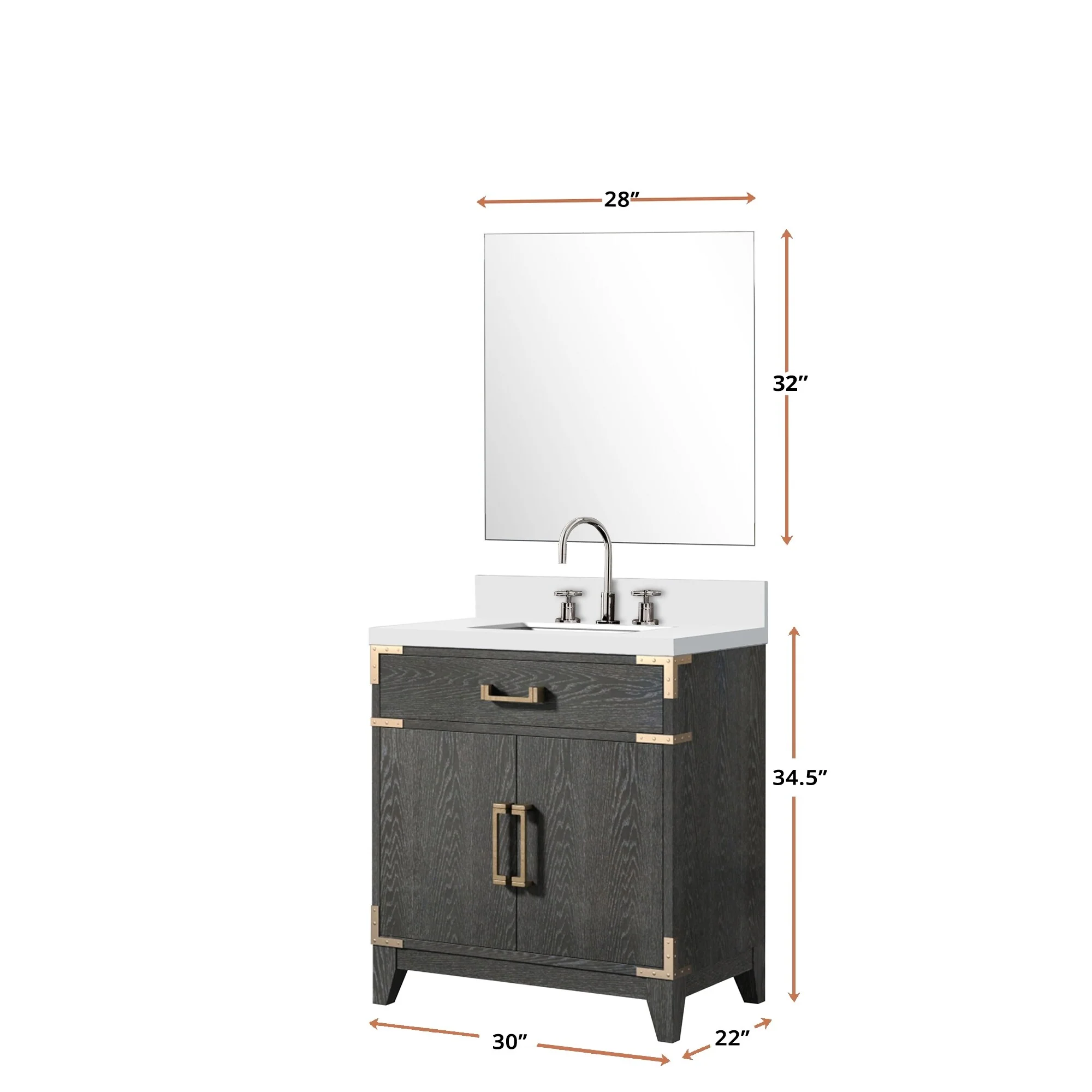 Laurel Bath Vanity Quartz Top, Sink and Faucet
