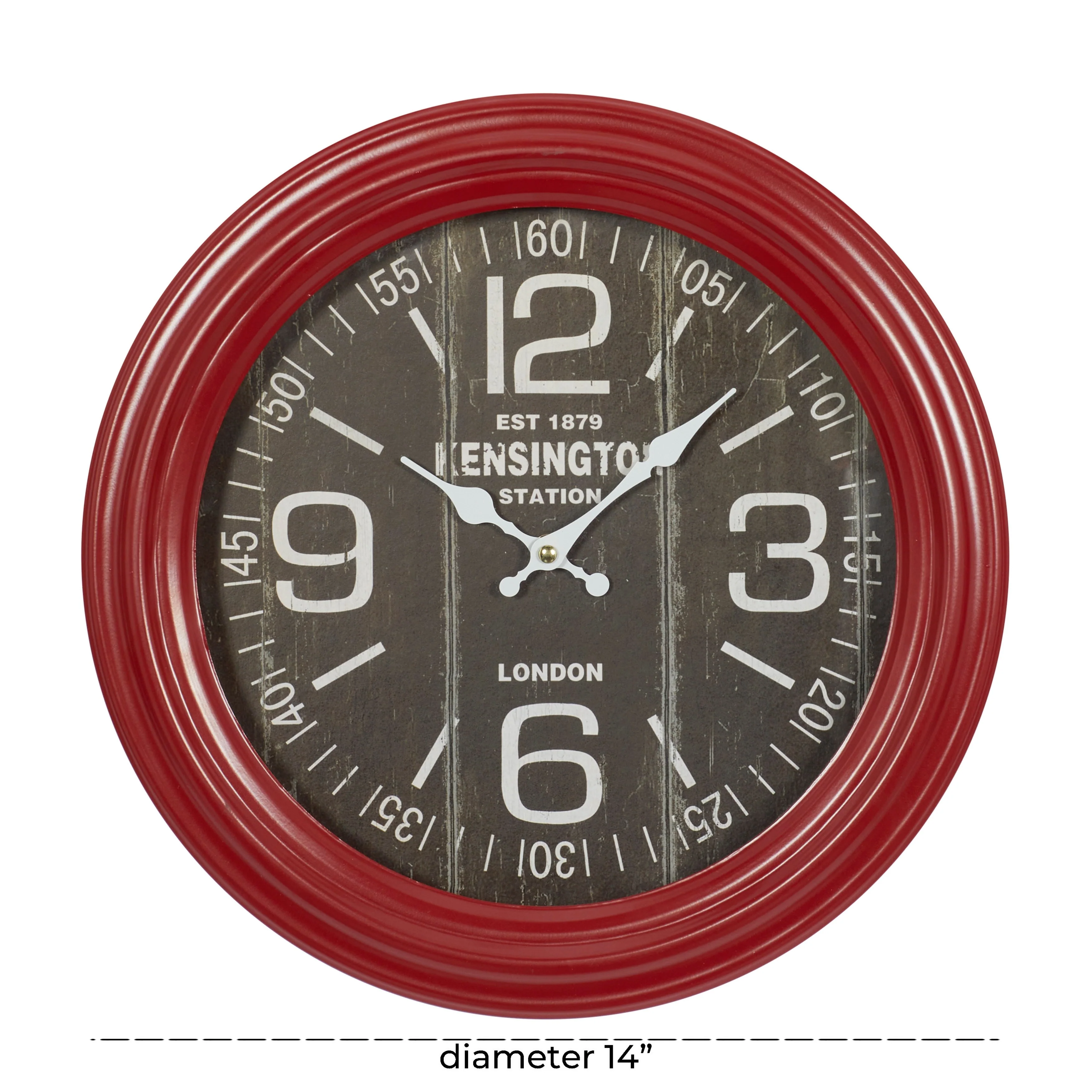 Red Iron Farmhouse Wall Clock 14 x 14 x 3 - 14 x 3 x 14