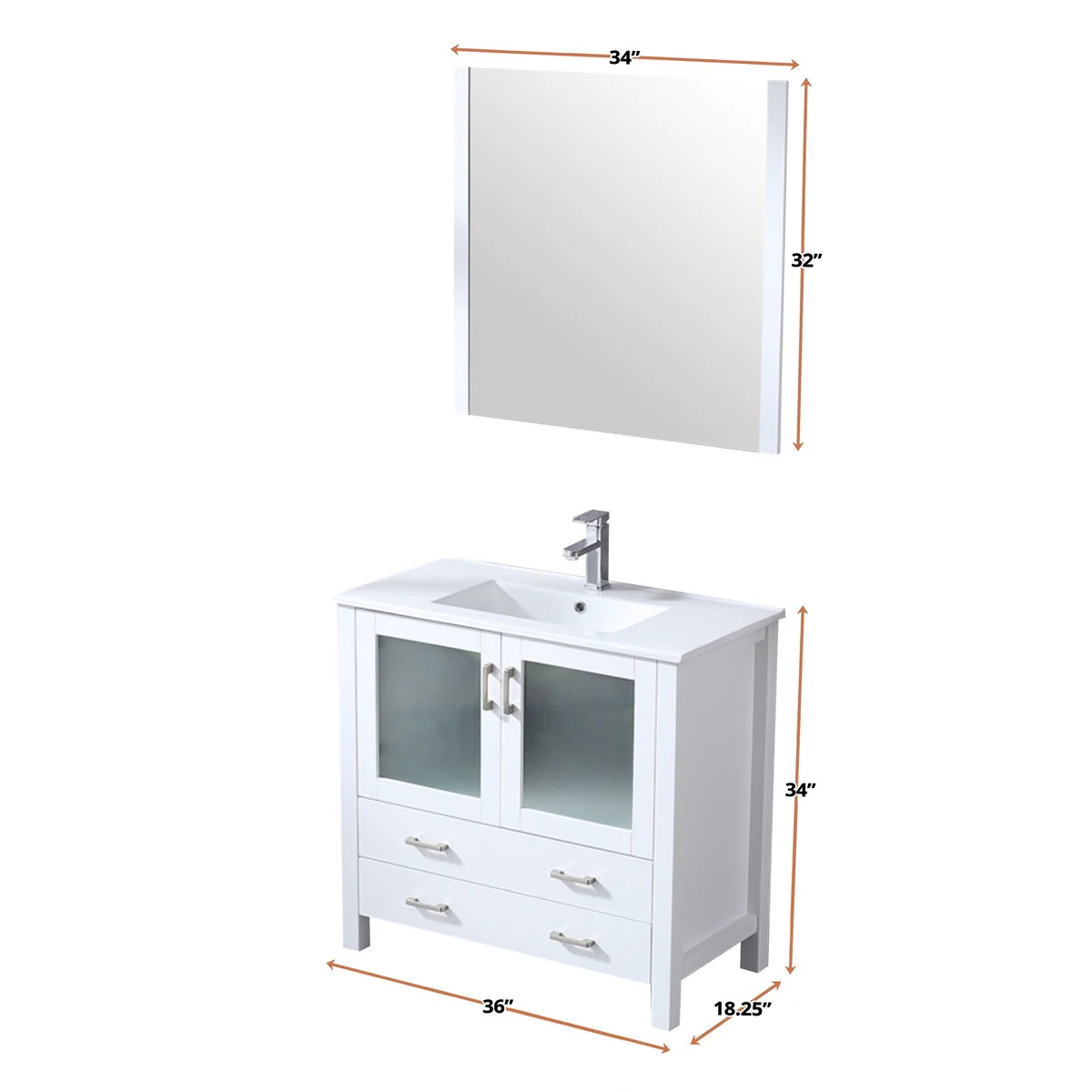 Lexora Volez 36 inch single Bathroom Vanity Complete Set With Faucet