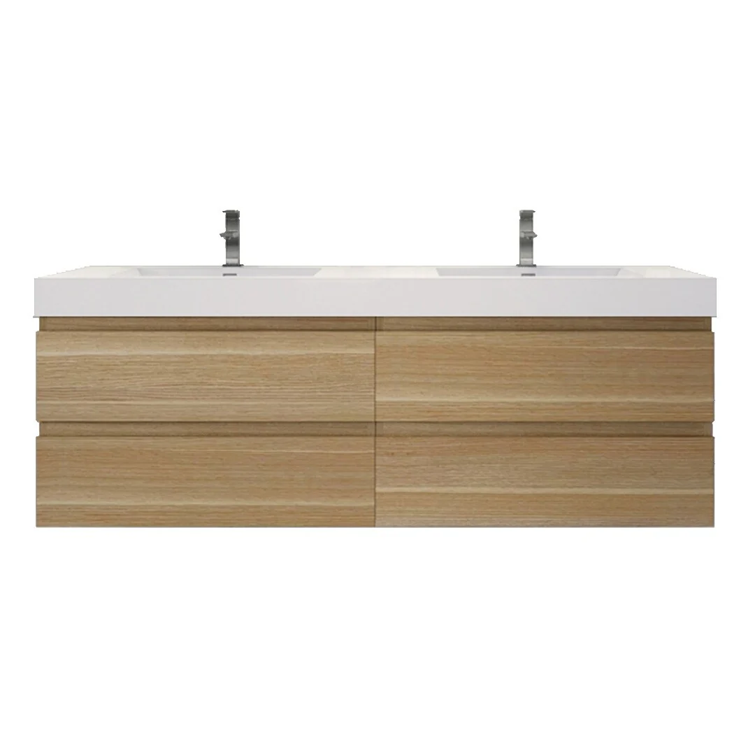 Baillie 72'' Wall-Mounted Vanity with Double Reinforced Acrylic Sink