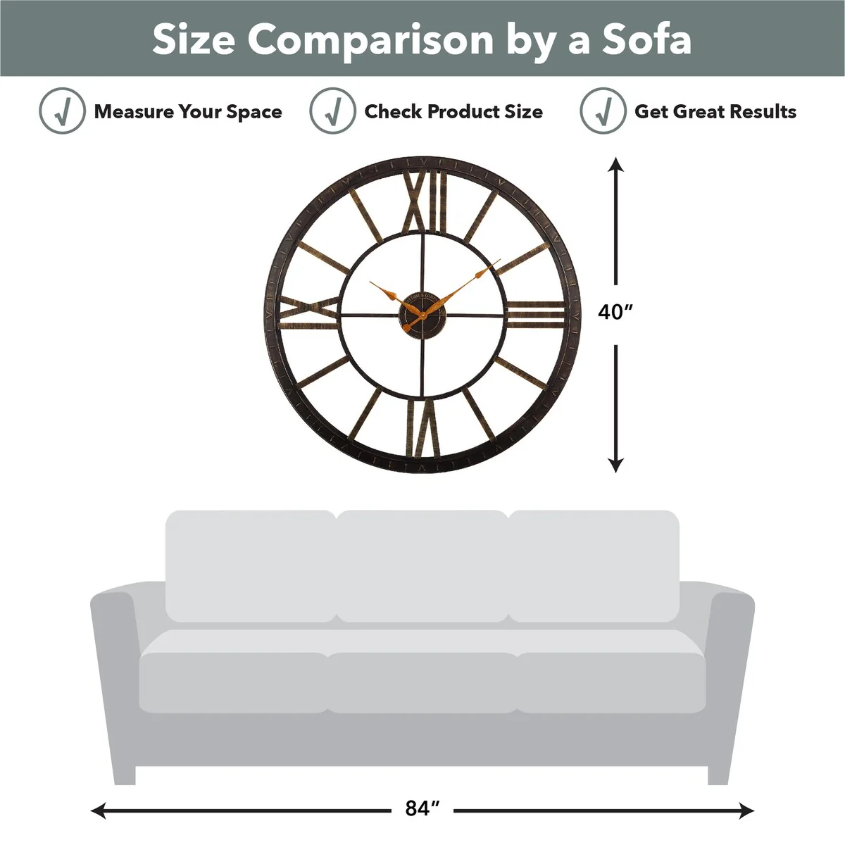 FirsTime & Co. Big Time Modern Roman Numeral Wall Clock