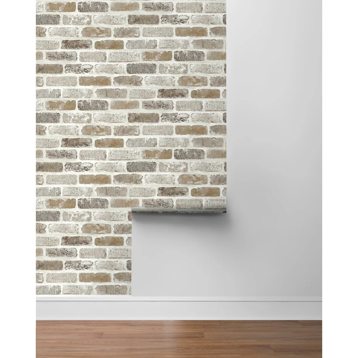 NextWall Washed Brick Peel and Stick Removable Wallpaper