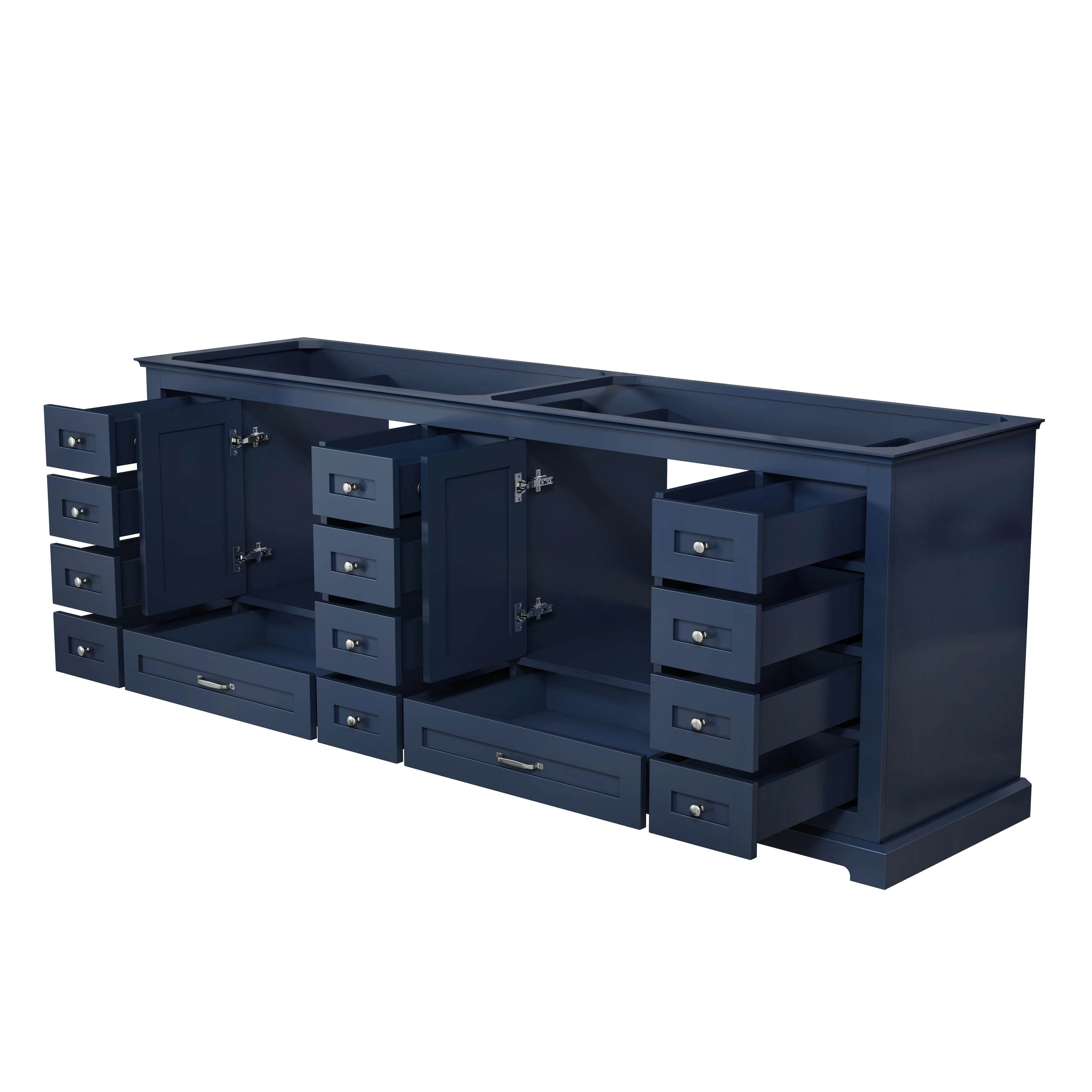 Dukes 84 in. W x 22 in. D Navy Blue Double Bath Vanity