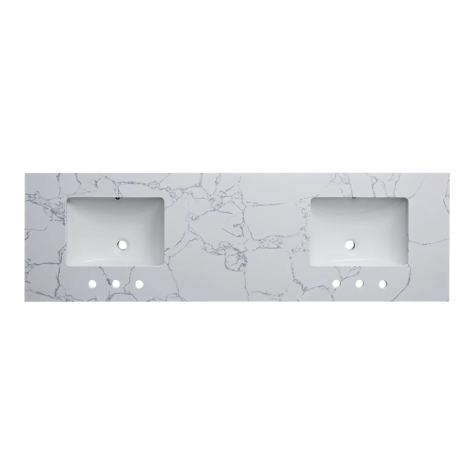 Enchantlace 73 Inch Engineered Marble Vanity Top with Double Sink