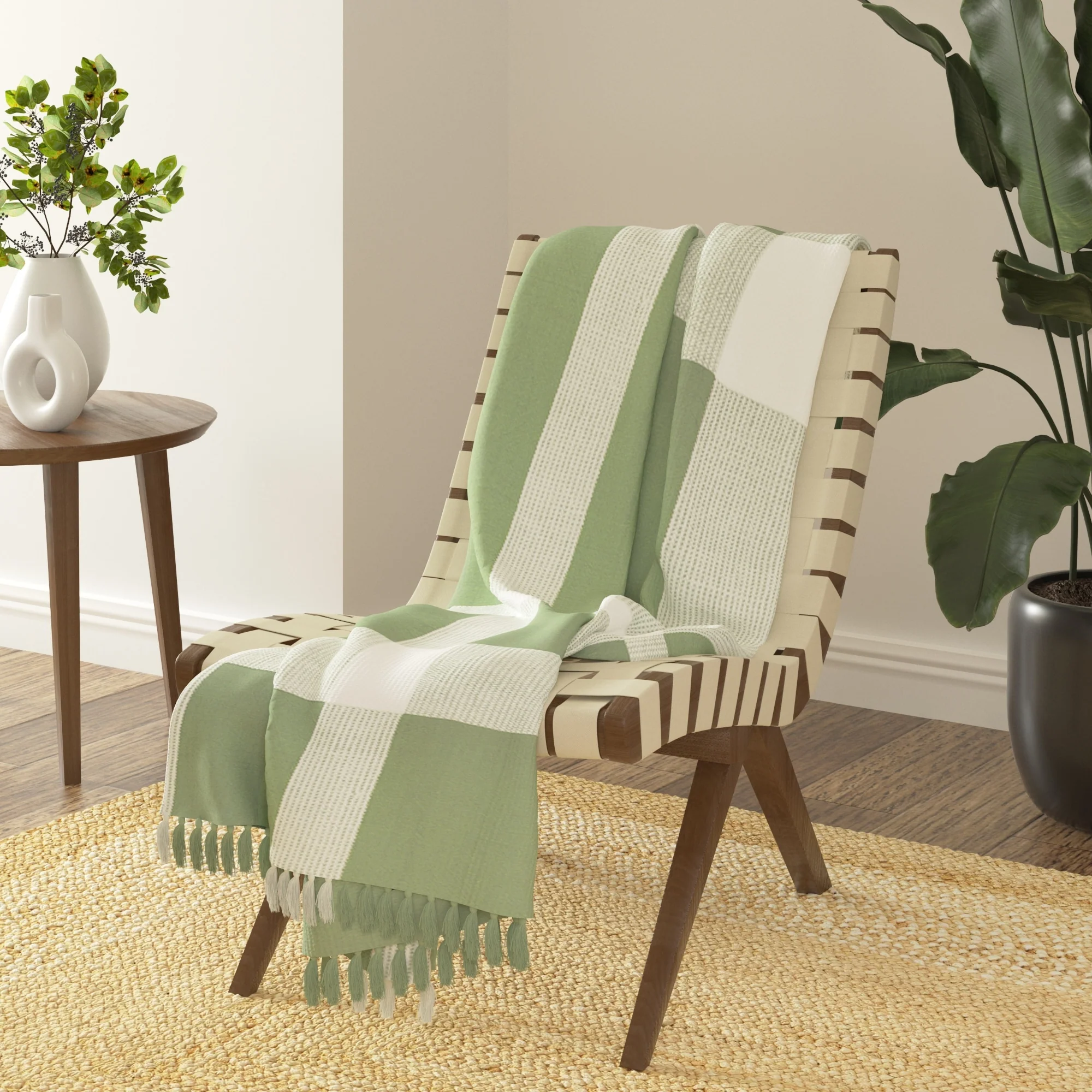 Sevita Hand-Woven Plaid Standard Size Throw Blanket