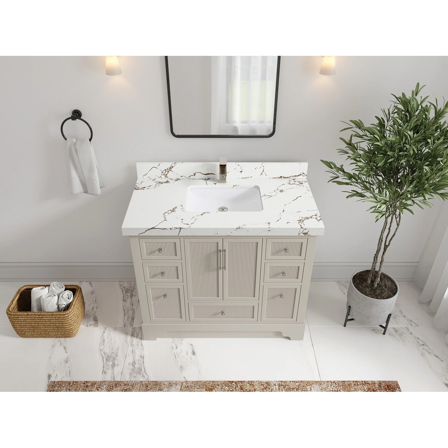 Willow Collections 42 in. W x 22 in. D Alys Single Sink Bathroom Vanity with Countertop