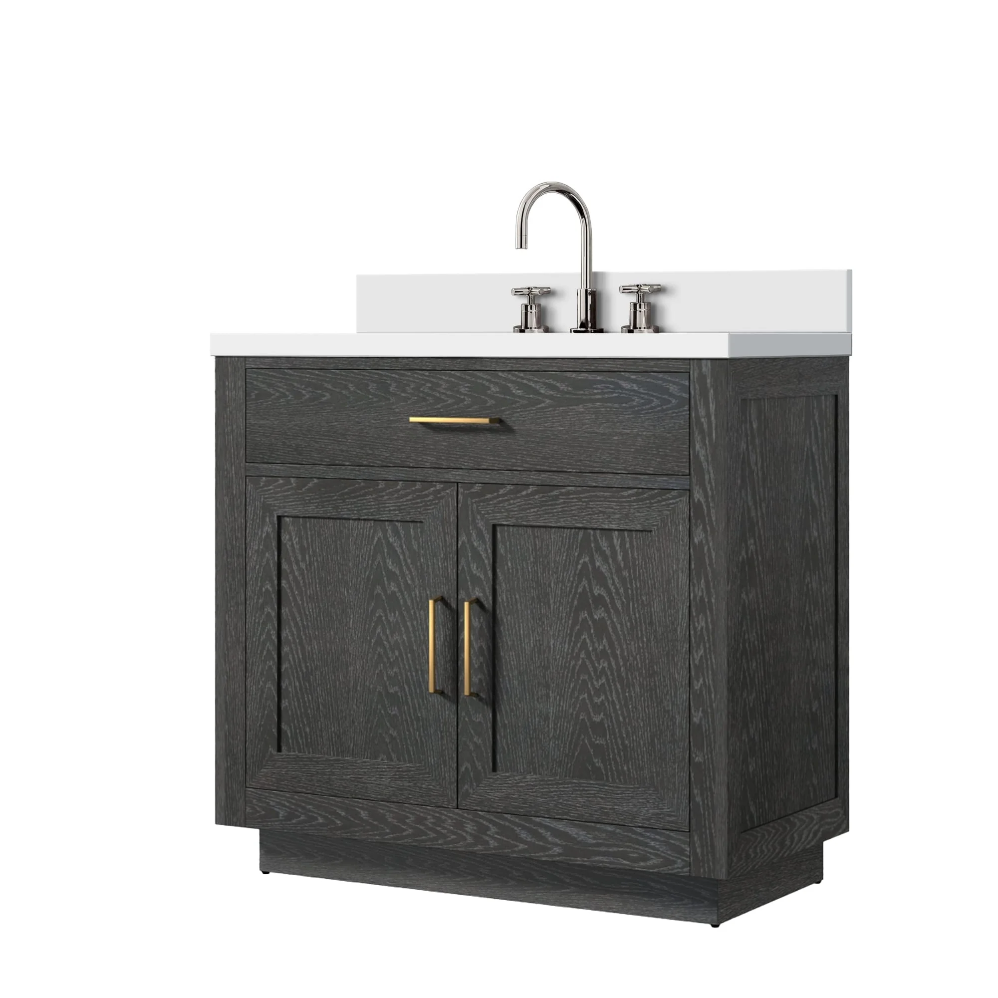 Abbey Bath Vanity with Cultured Marble Top, Sink and Faucet