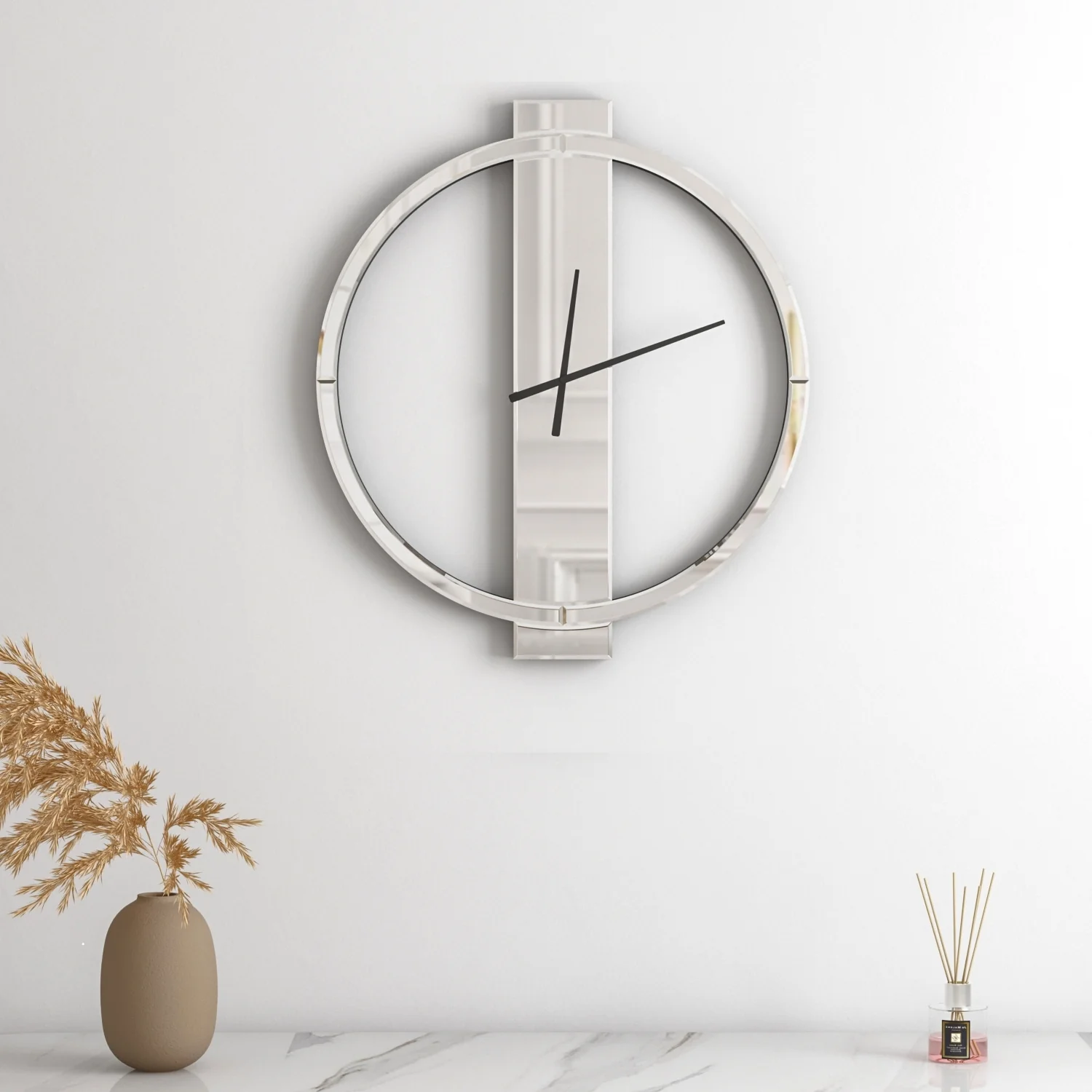 Glass Round Wall Clock 24 Inches