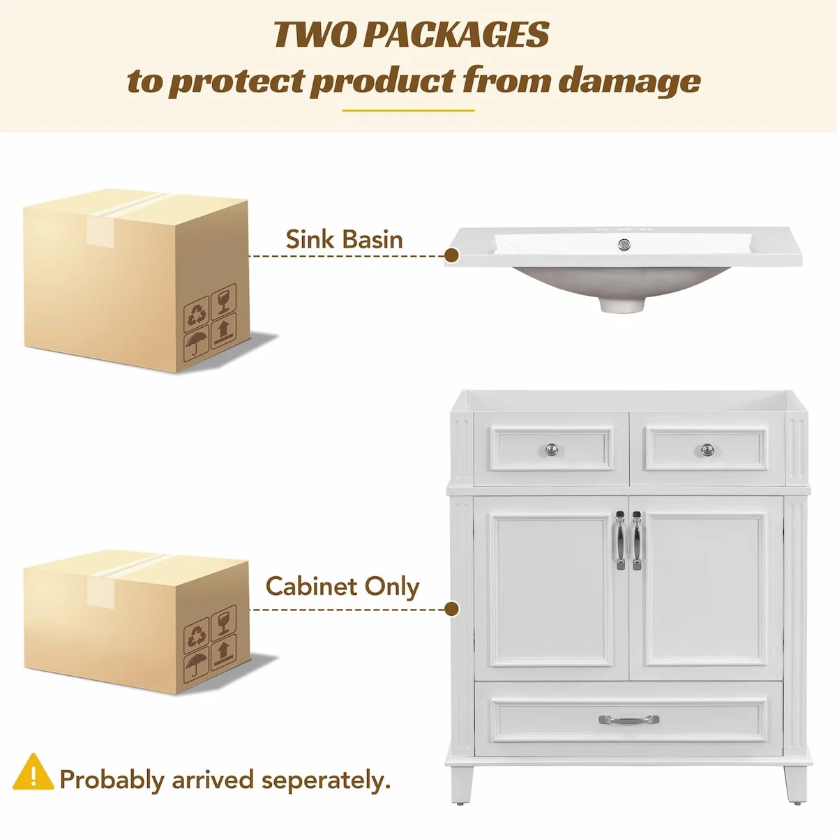 30'' Solid Wood Bathroom Vanity with sink