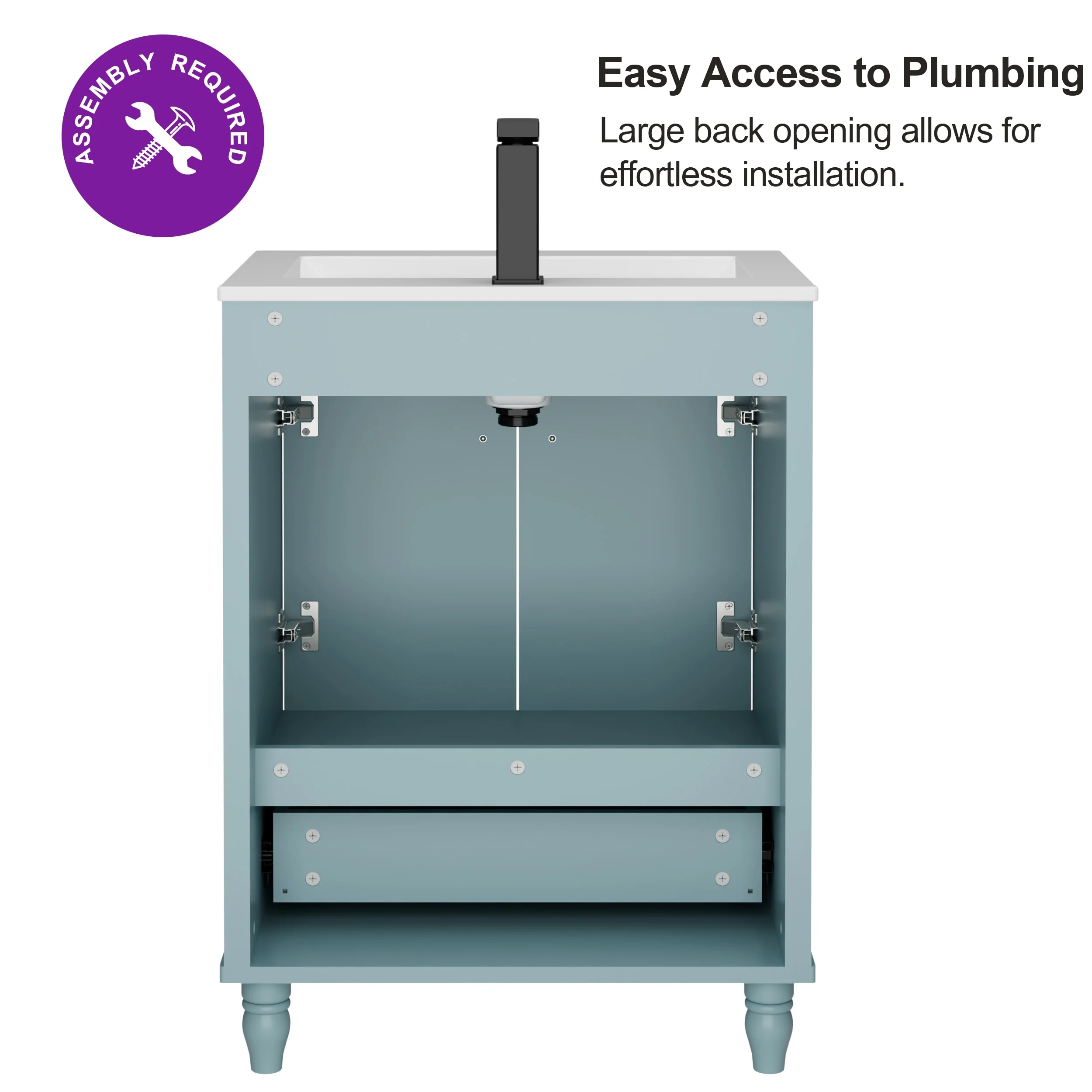 Lace Trim Freestanding Bathroom Vanity Set - Perfect for Bathrooms