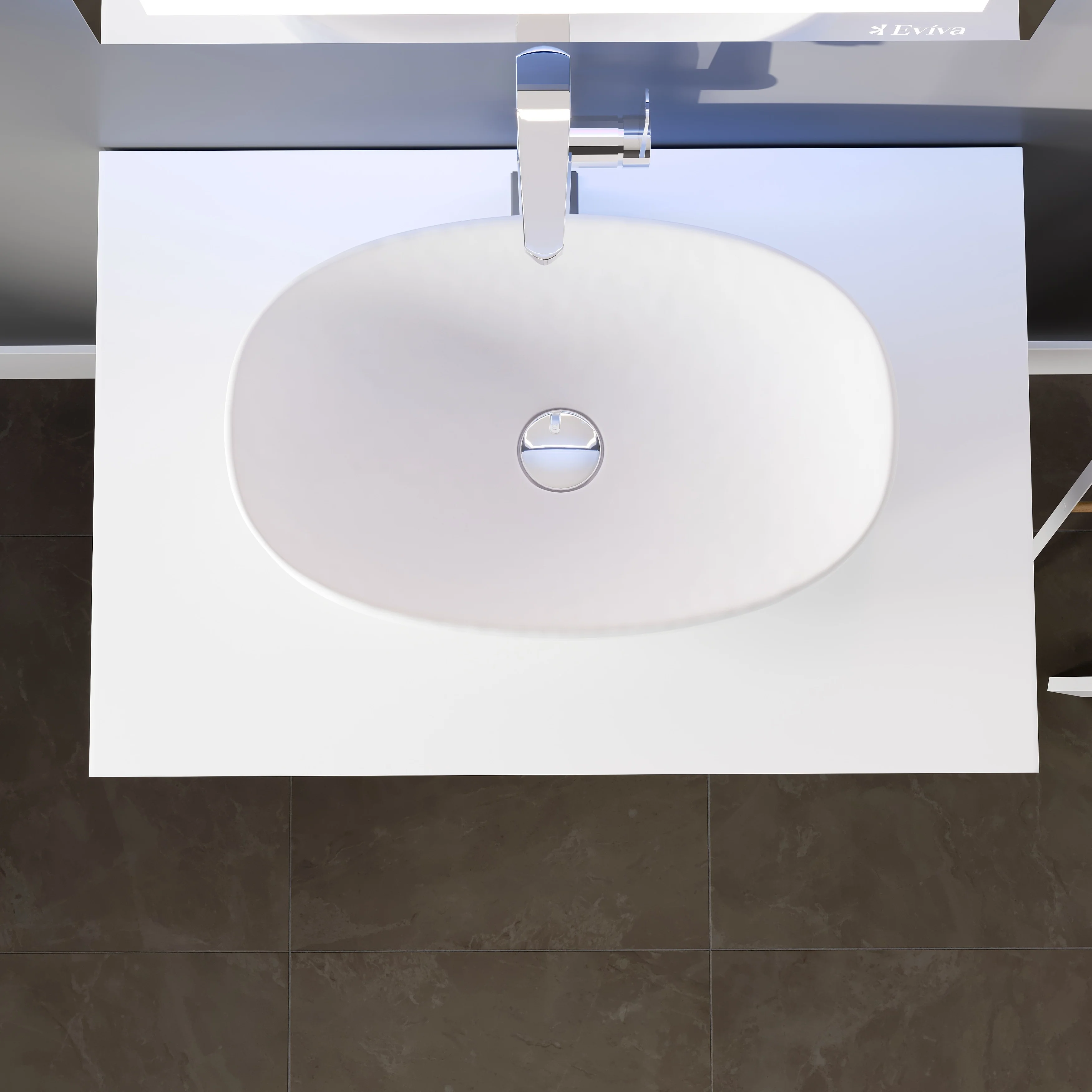 Eviva Santa Monica 30 inch Gray Wall Mount Bathroom Vanity with Acrylic Vessel Sink