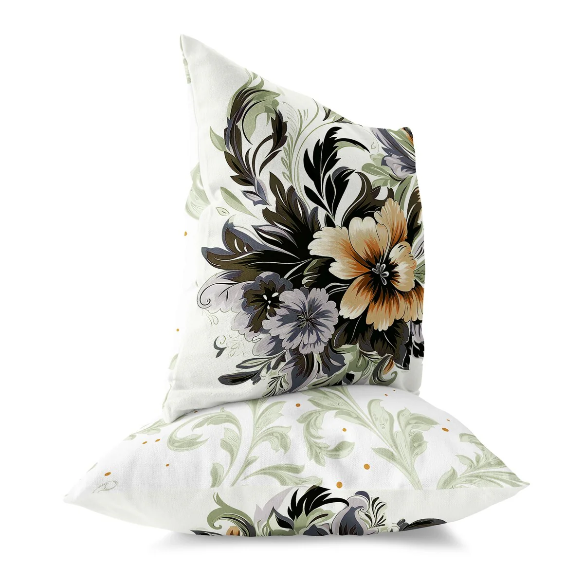 Olive And Green Botanic Bliss Indoor/Outdoor Throw Pillow Zipper
