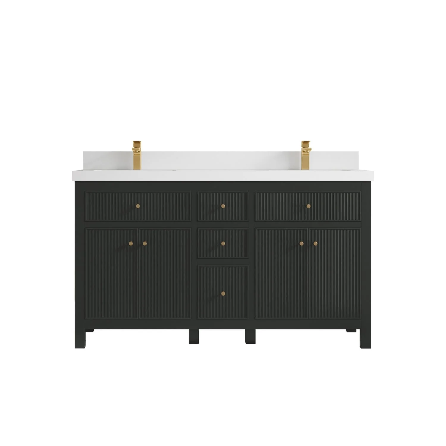 Willow Collections 60 in. W x 22 in D. Sonoma Free Standing Reeded Double Sink Bathroom Vanity with Countertop