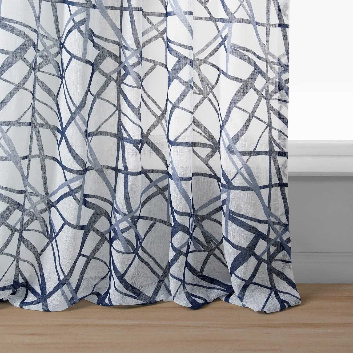 Exclusive Fabrics Matrix Printed Faux Linen Sheer Curtain (1 Panel)