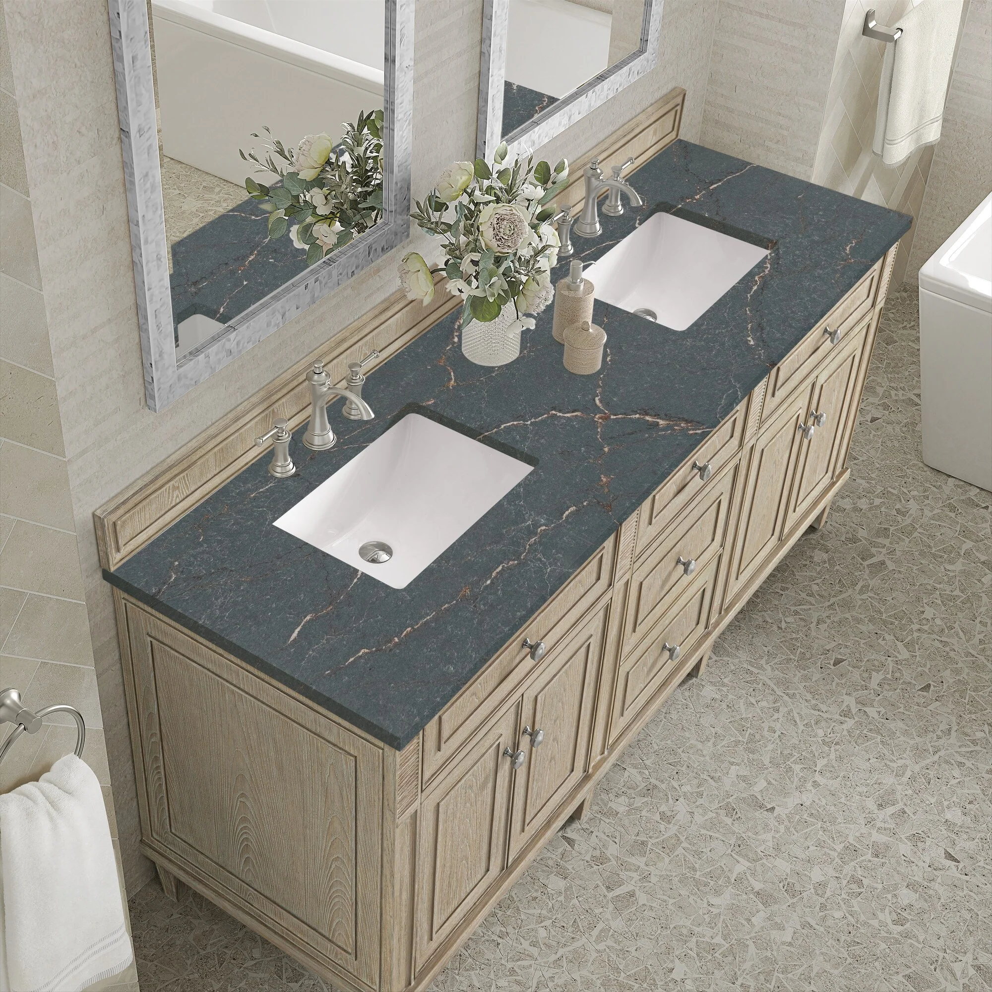 James Martin Vanities 424-V72-3PBL Lorelai 72