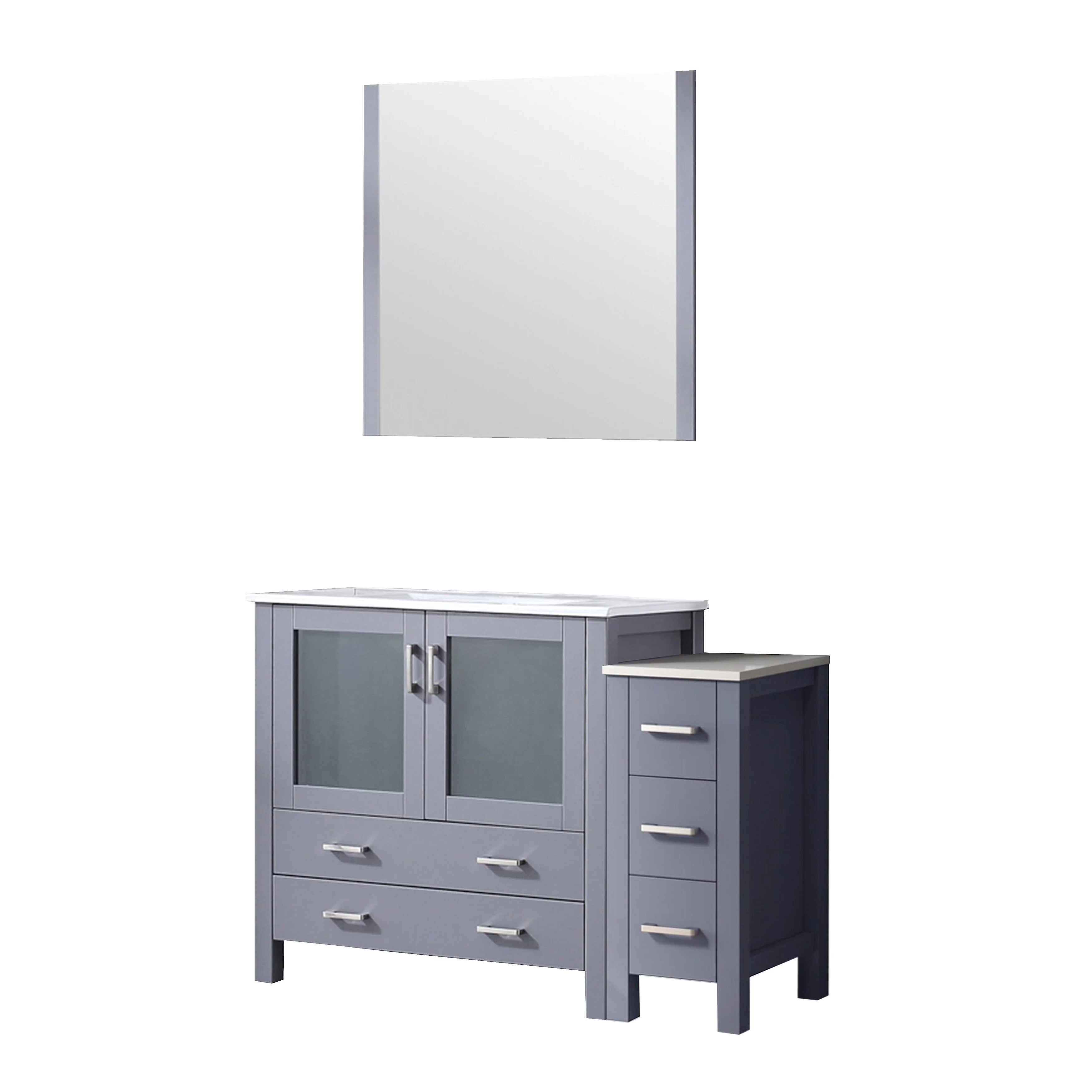 Volez Bath Vanity with Side Cabinet and Mirror