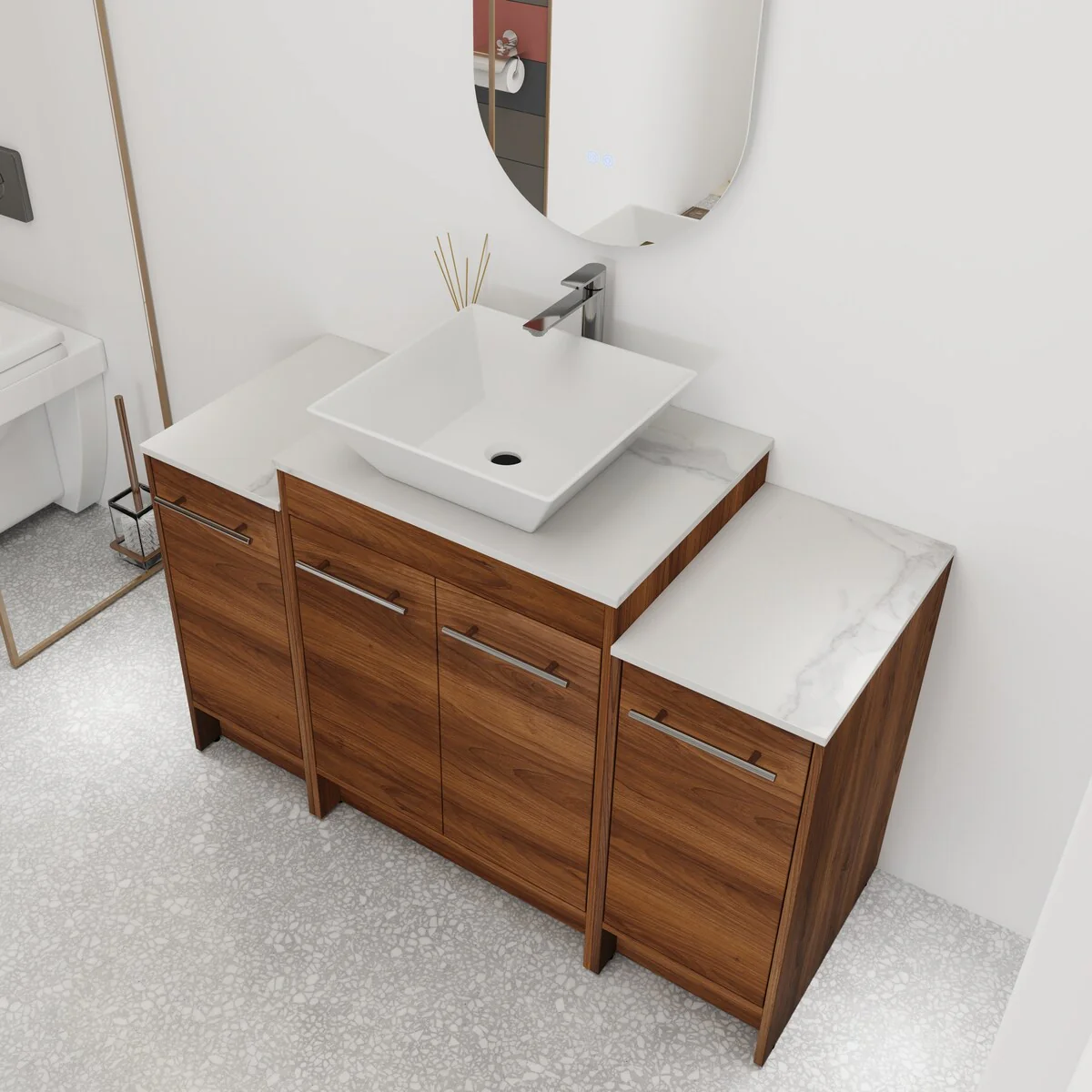 Bathroom Vanity With Sink In 24/36/48/60 Inch, Freestanding Bathroom Vanity With Soft Close Door
