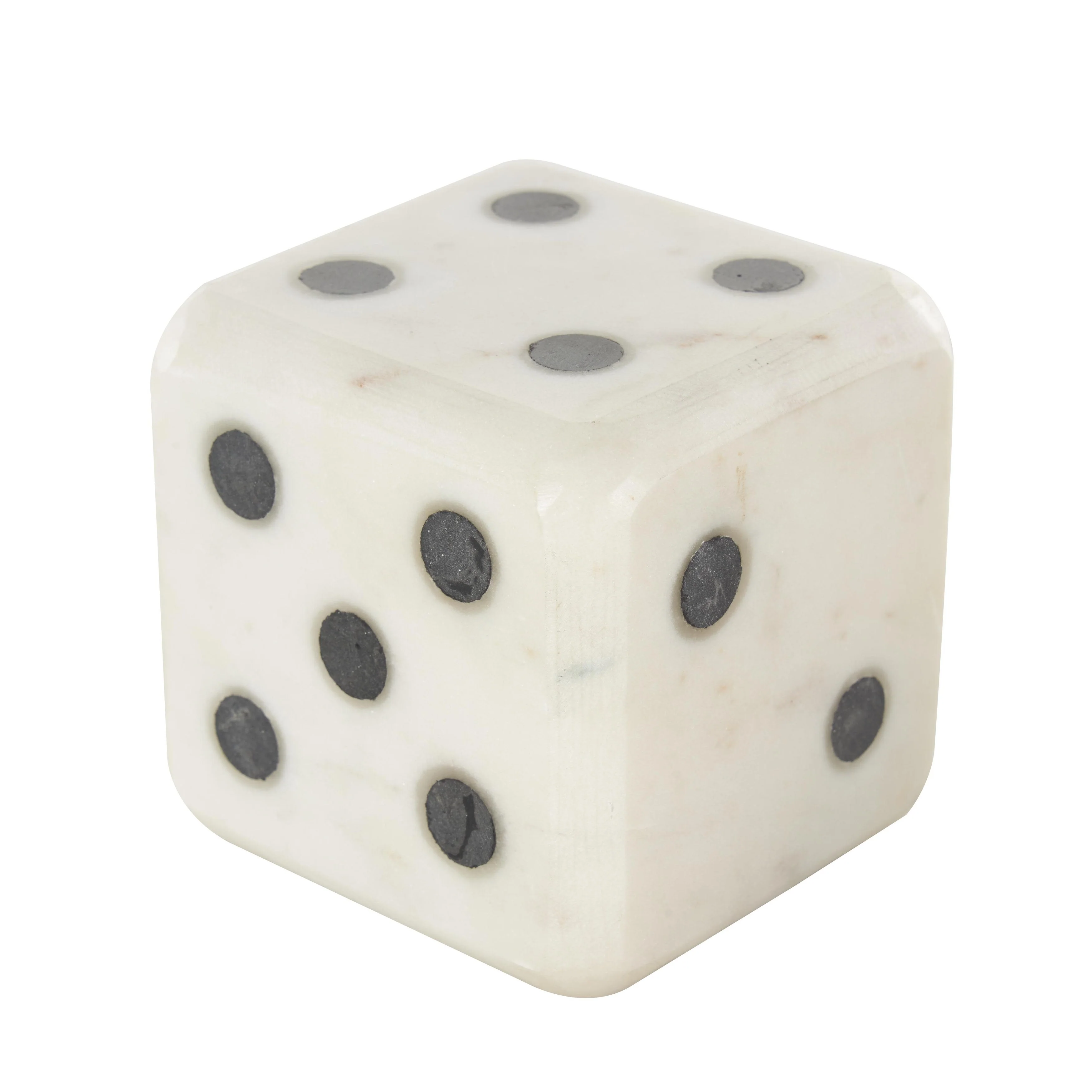 Marble Dice Decorative Bookends - Set of 2 Black, White or Green - Roche River Decor