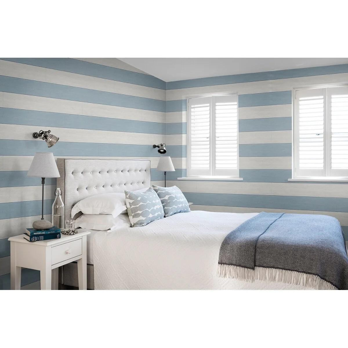 NextWall Two Toned Shiplap Peel and Stick Wallpaper
