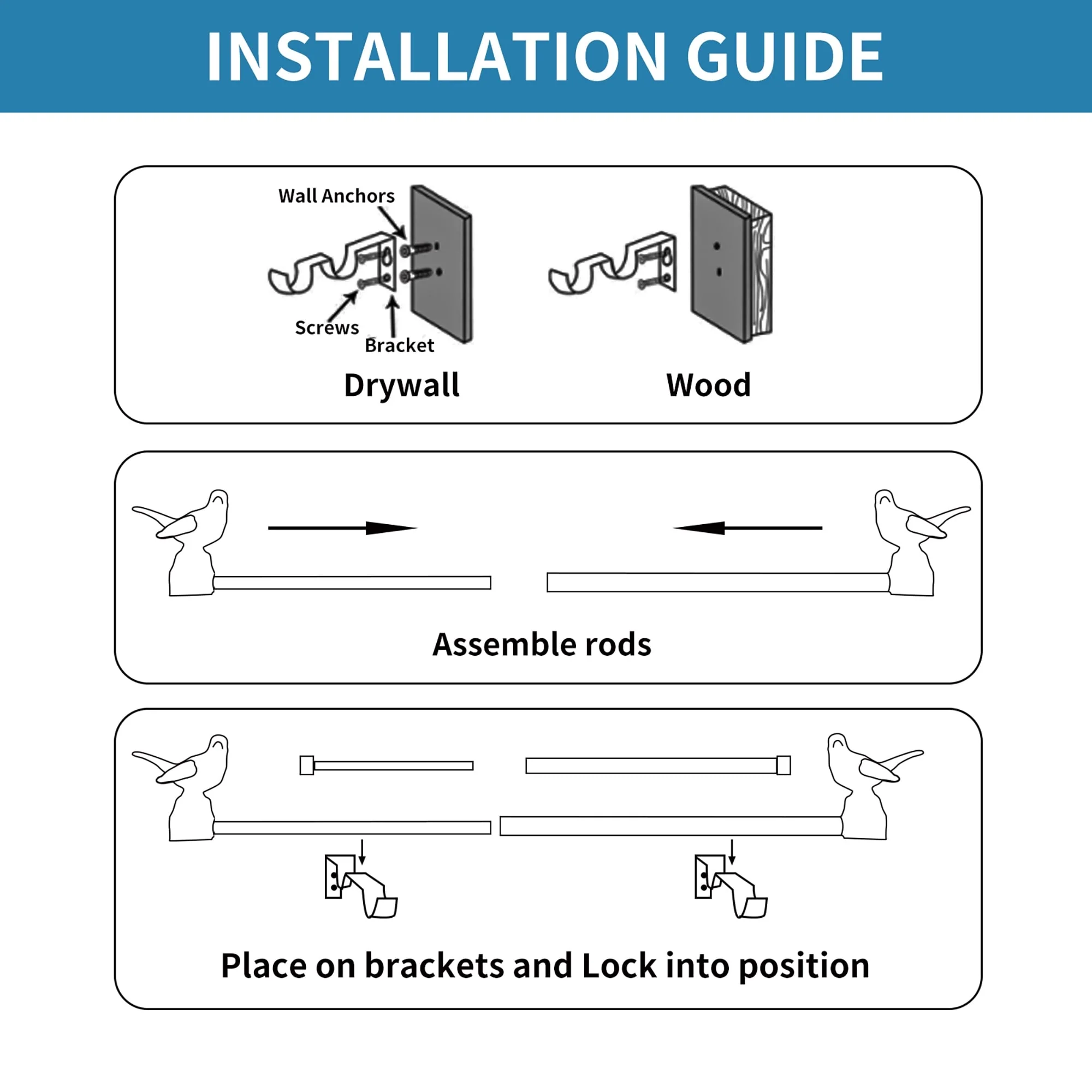 MERIVILLE 1-Inch Diameter Double Window Curtain Rod, Bird Finials