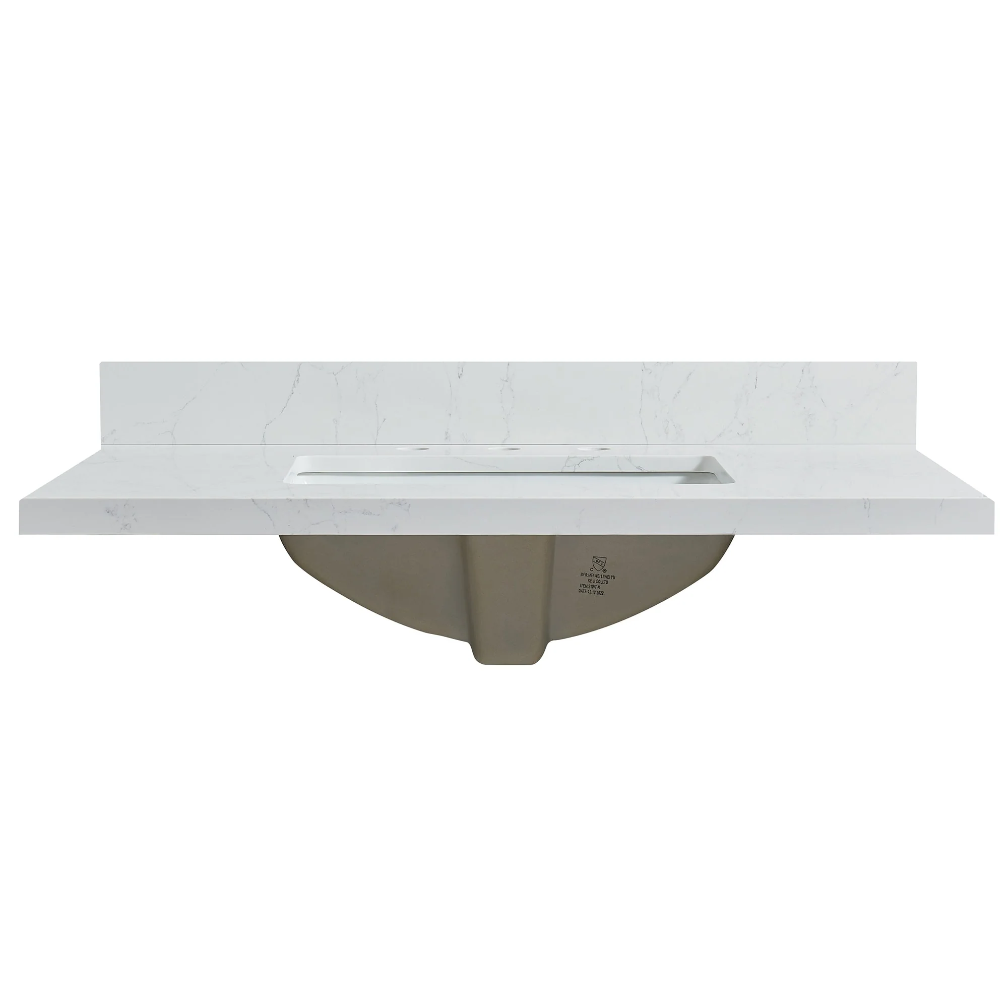 Jaen Composite Stone Vanity Top with White Rectangular Sink