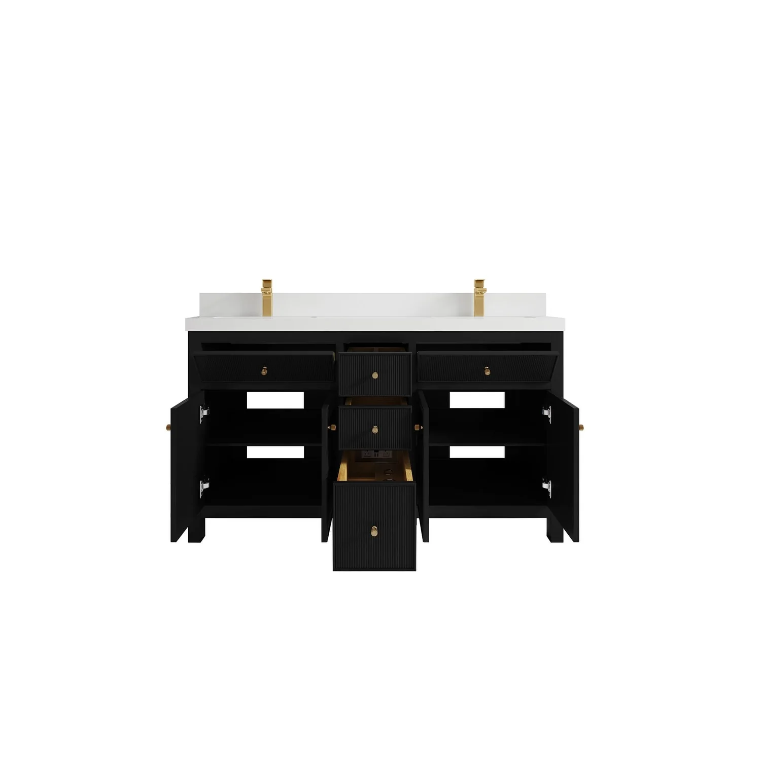 Willow Collections 60 in. W x 22 in D. Sonoma Free Standing Reeded Double Sink Bathroom Vanity with Countertop