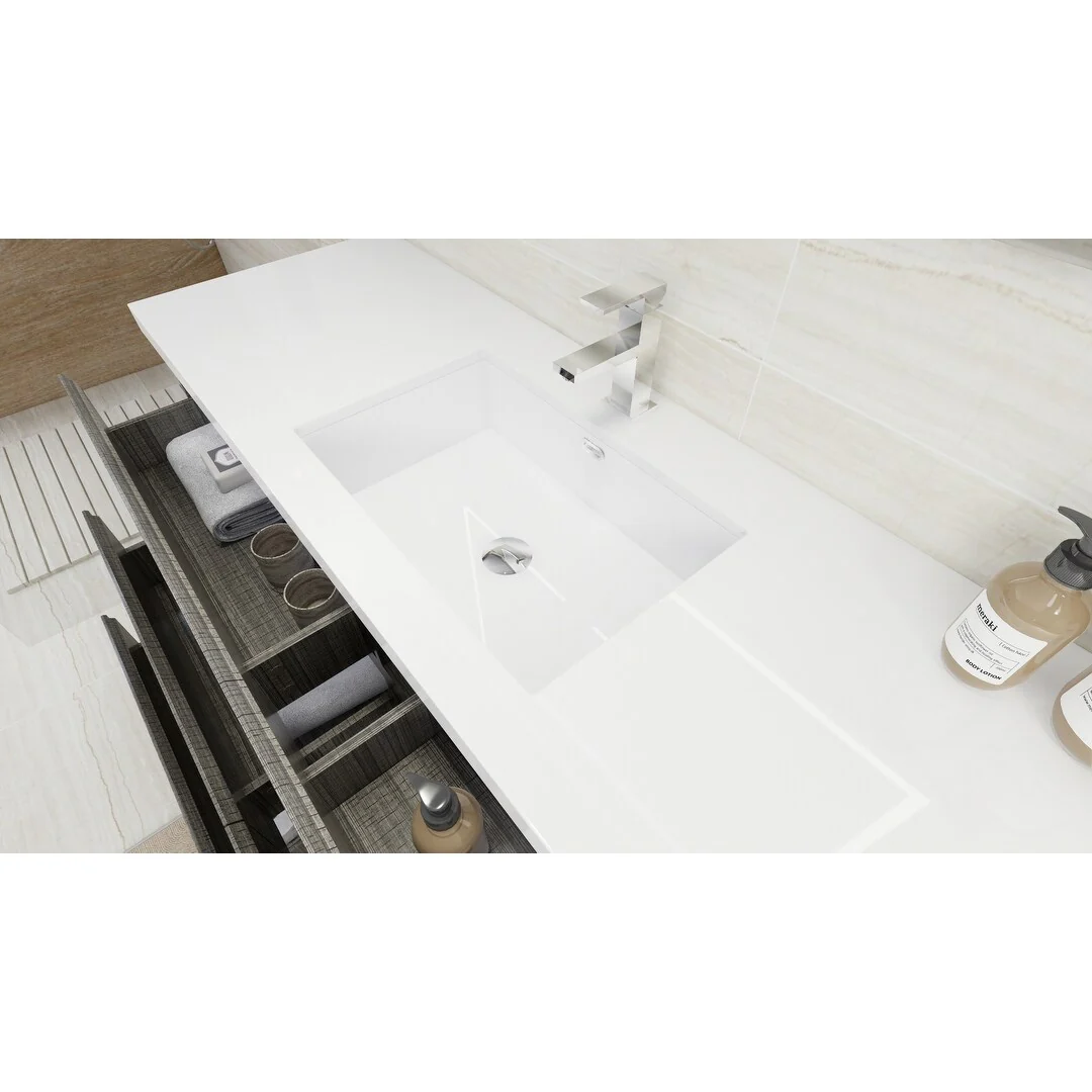 Aron 60'' Freestanding Vanity with Single Reinforced Acrylic Sink