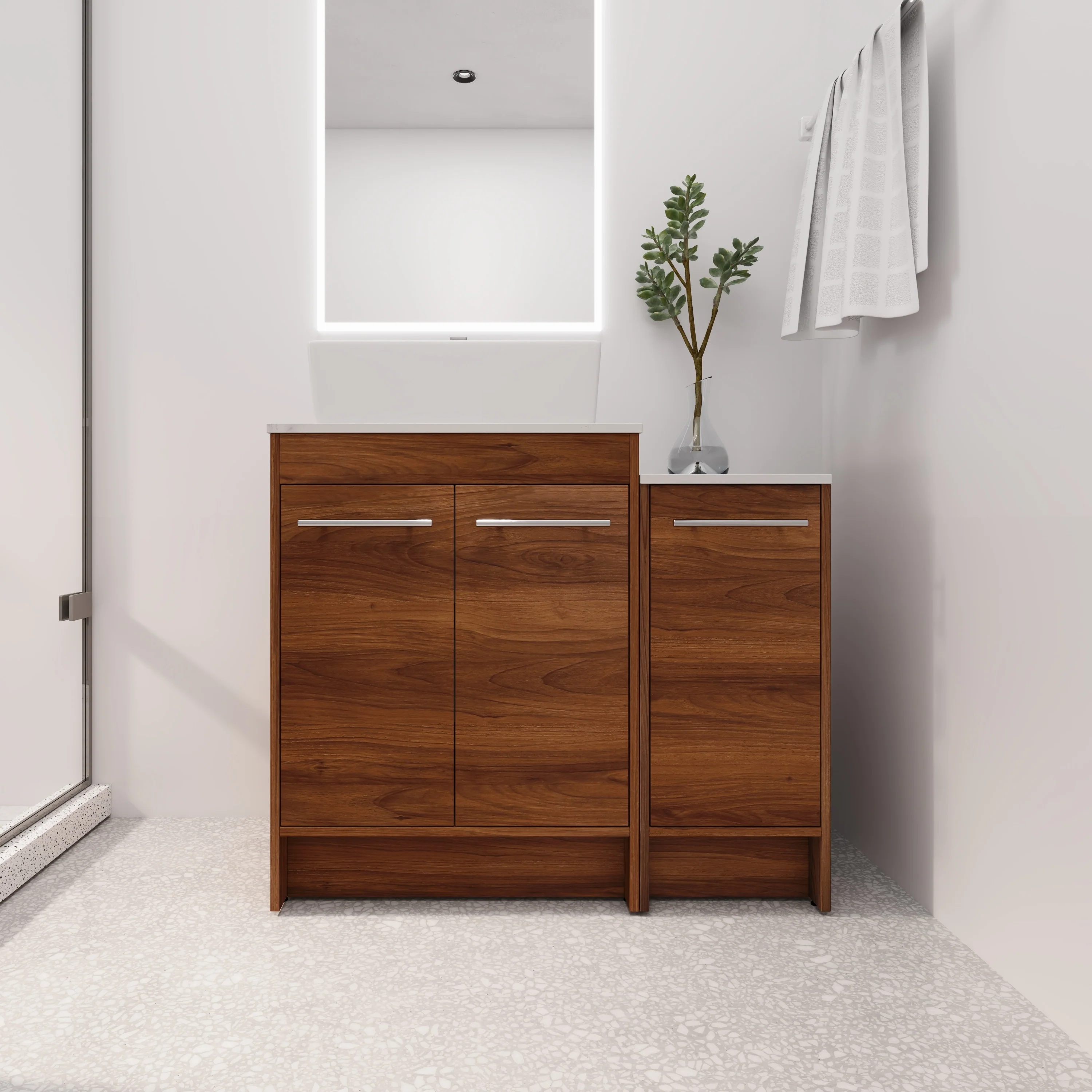 BNK 24/36/48/60 Inch Bathroom Vanity with Sink, Freestanding Bathroom Vanity with Soft Close Doors and Adjustable Shelf
