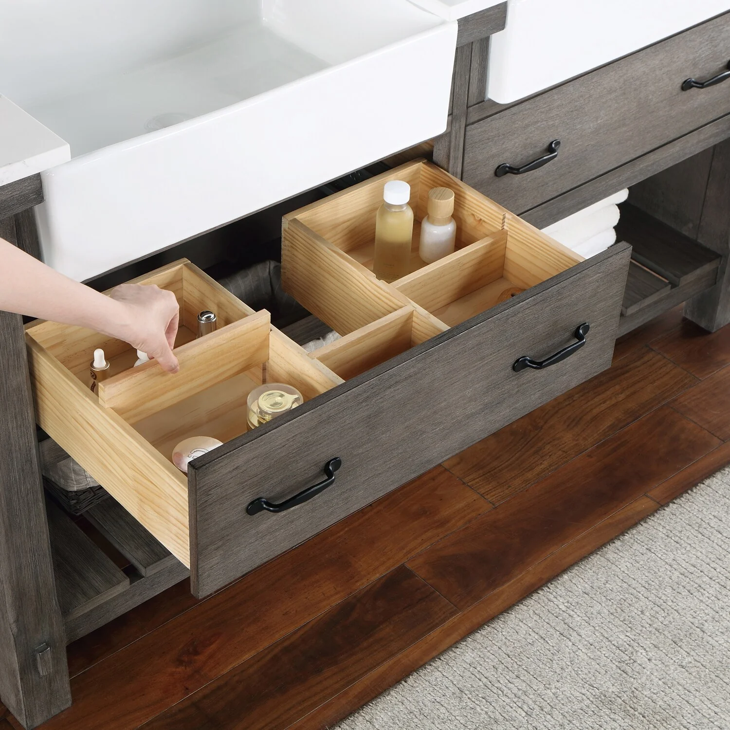 Villareal Bath Vanity with Composite Stone Top without Mirror