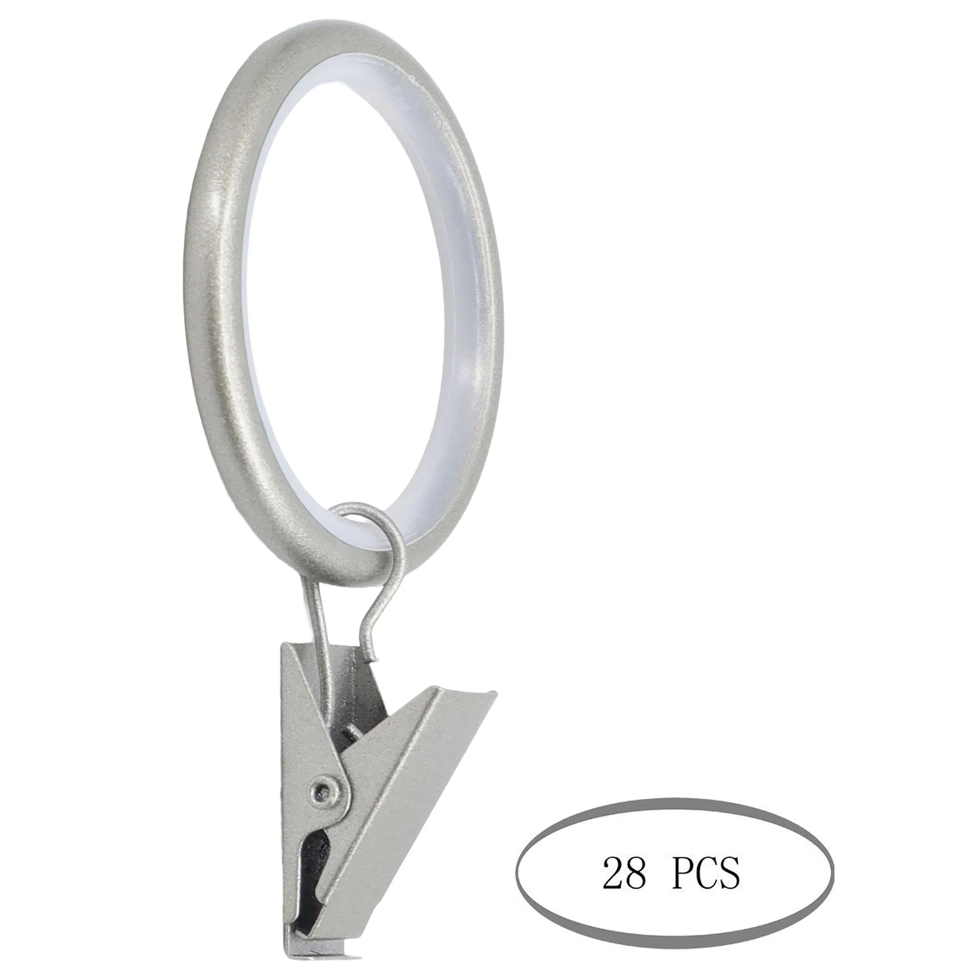 Meriville Drapery Curtain Rings with Clip - 1.5-Inch Inner Diameter with insert