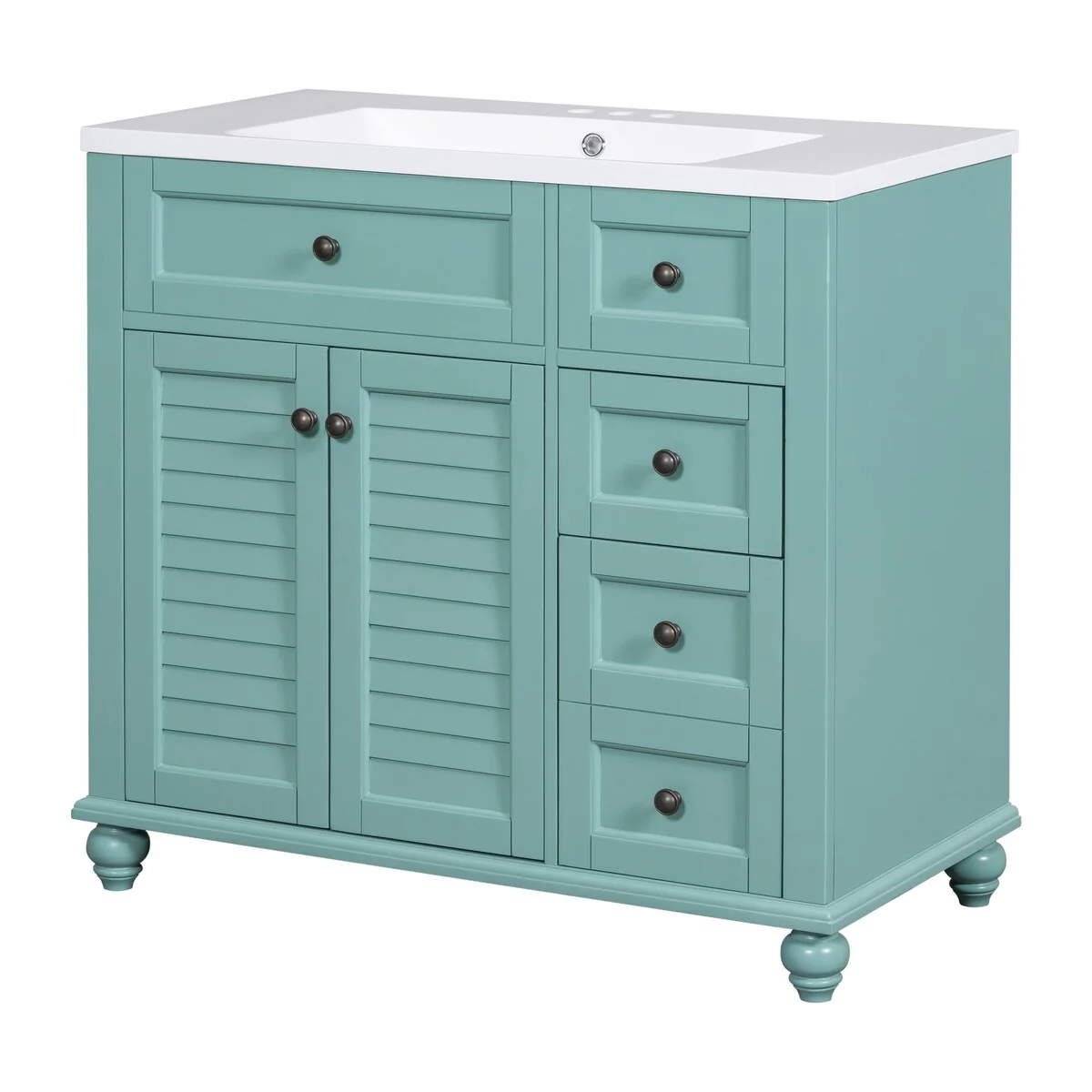 Solid Wood Frame Bathroom Storage Cabinet