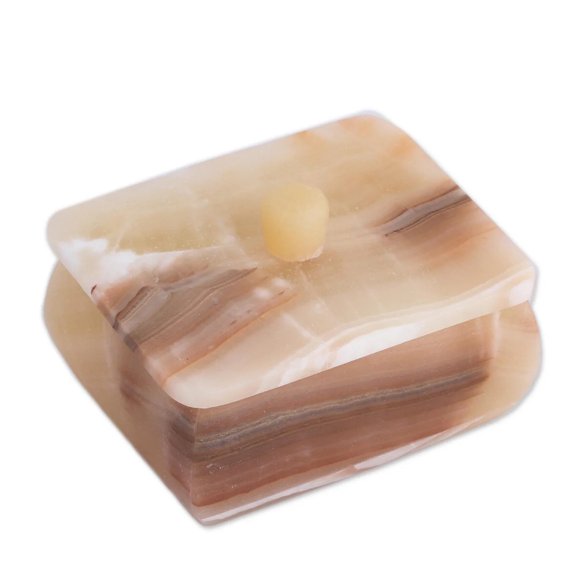 Novica Handmade Rich Earth Onyx Decorative Box