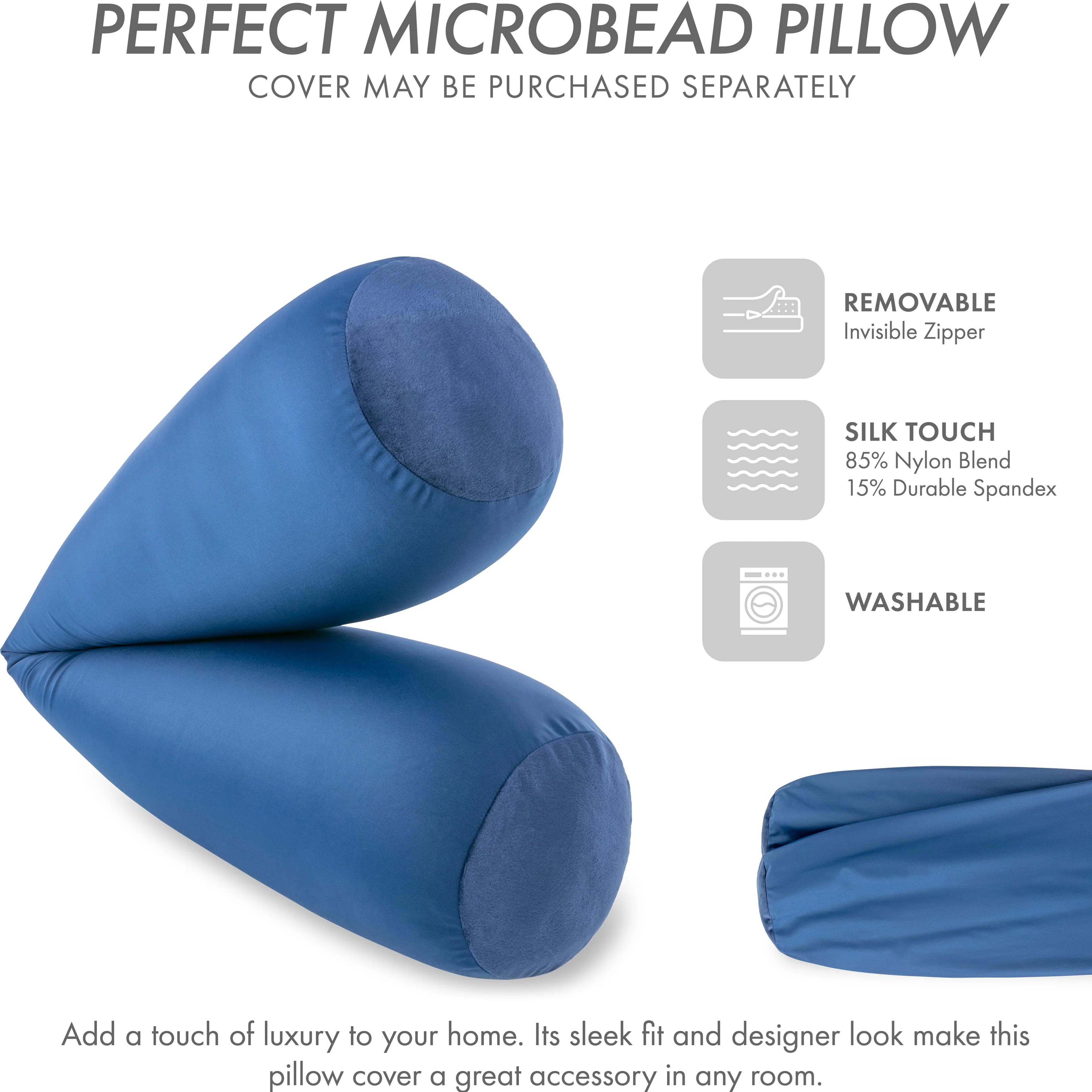 Straight Body Pillow, Premium Microbead,Side Sleeping / Pregnant Women
