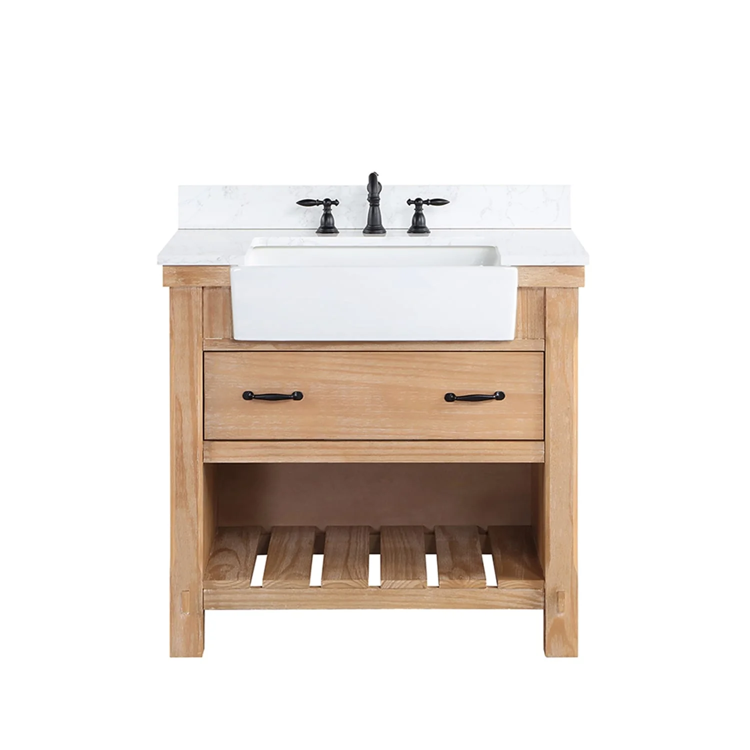 Villareal Bath Vanity with Composite Stone Top without Mirror