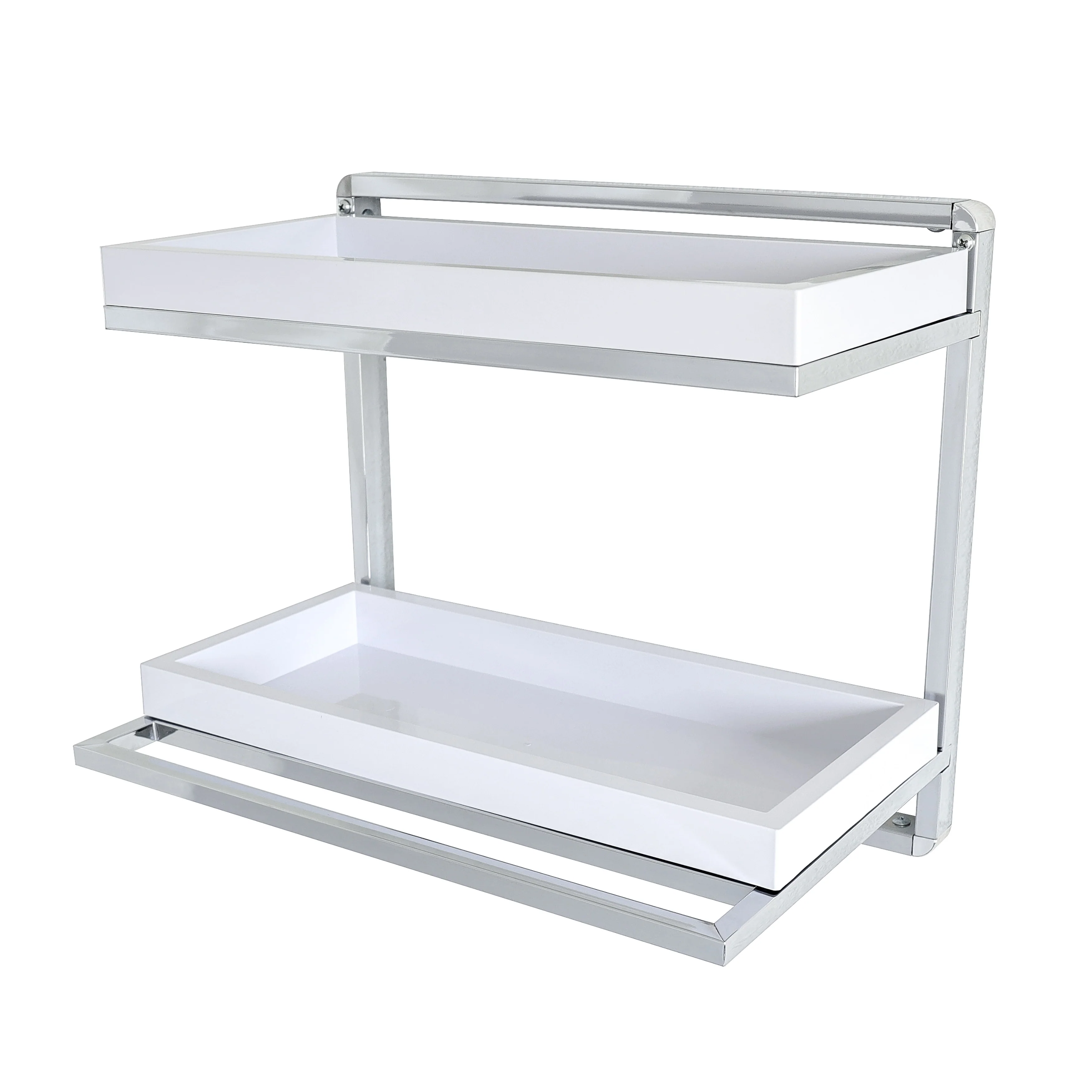 Danya B. Wall Mount 2-Tier Shelving Unit with Towel Rack