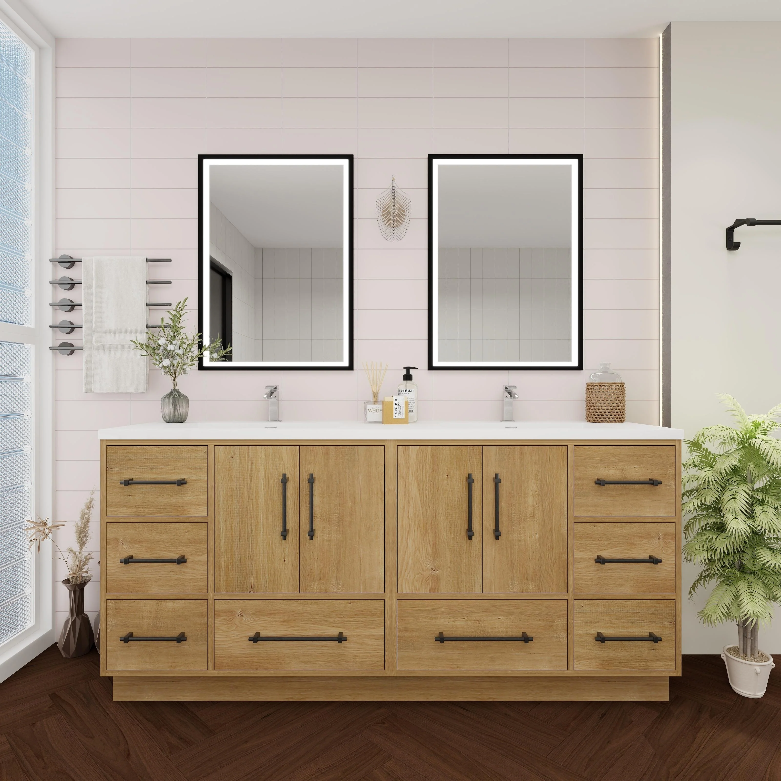 Victoria 72'' Freestanding Vanity with Double Reinforced Acrylic Sink - 71.5