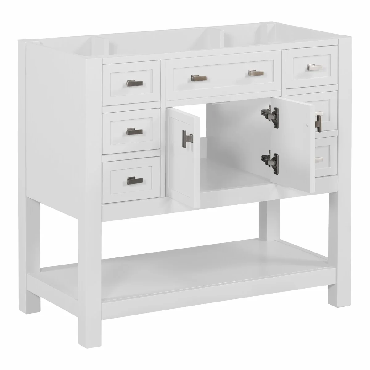 36'' Bathroom Vanity Modern Bathroom Storage Cabinet with 6 Drawers