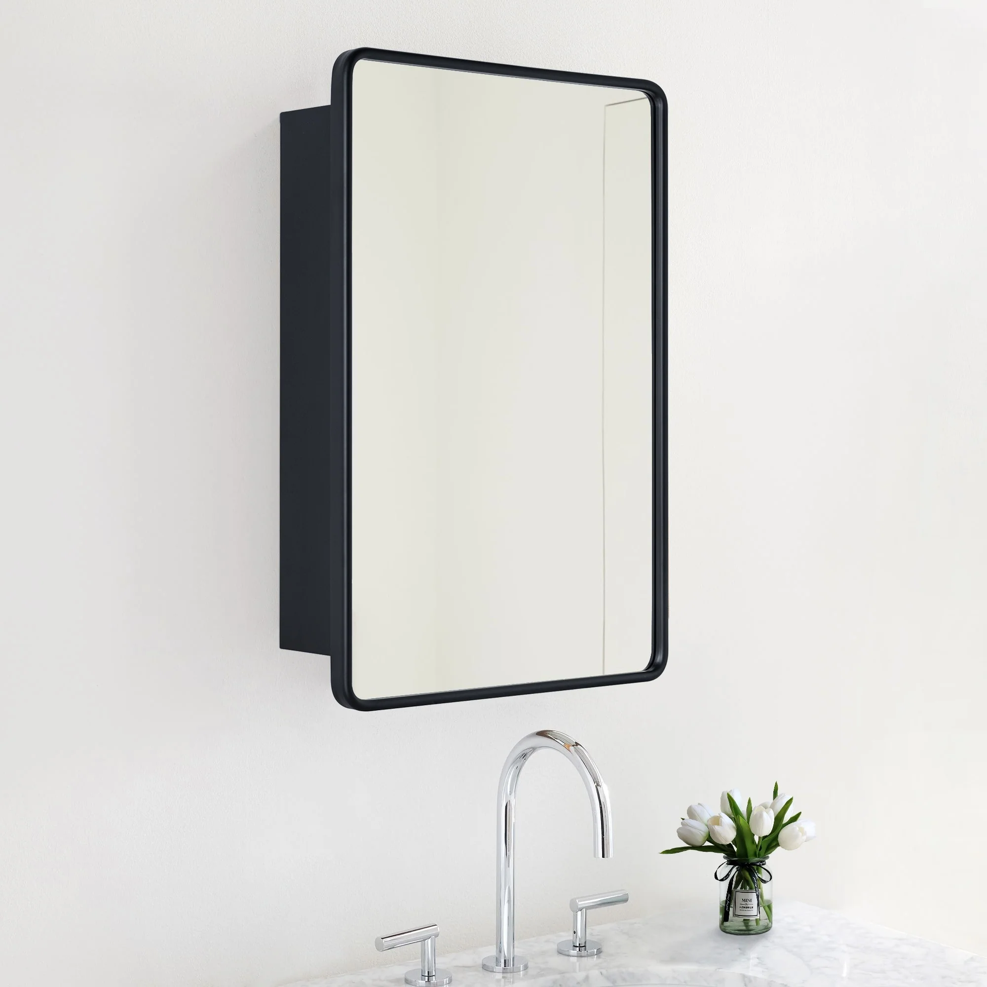 TEHOME Eldee Rectangle Metal Framed Bathroom Medicine Cabinet