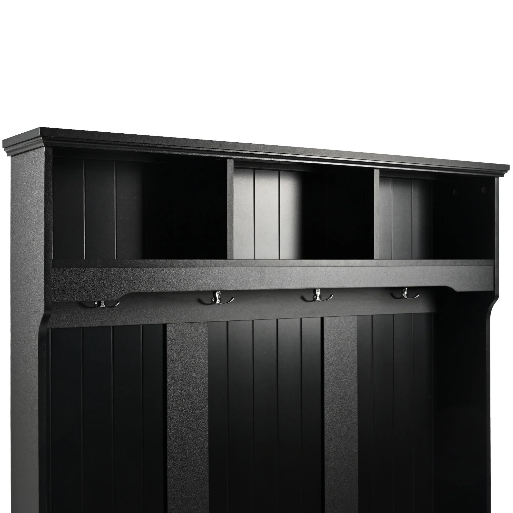 Entryway Bench Hall Tree with Shutter-Shaped Doors