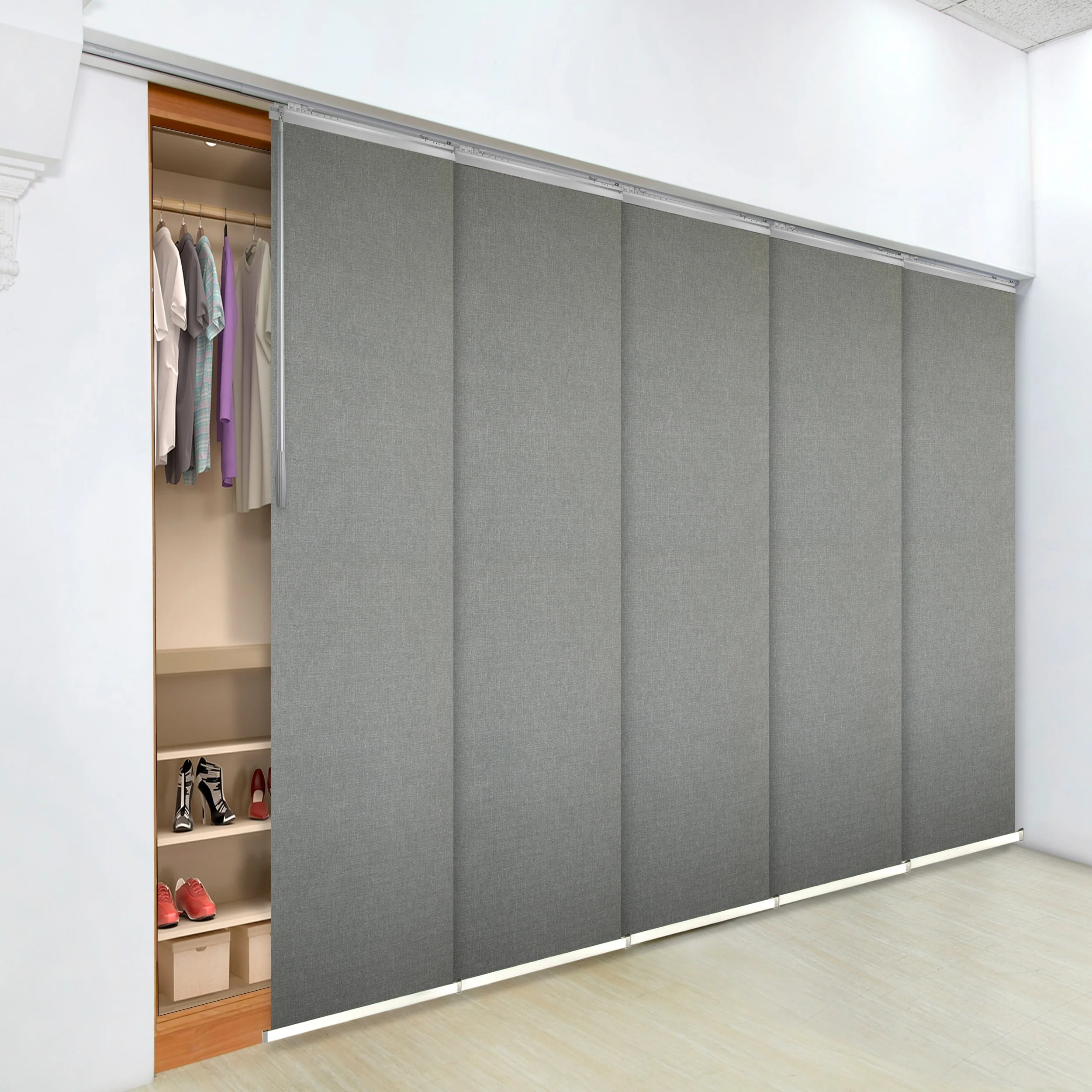 InStyleDesign Lucinda 5-Panel Single Rail Panel Track Extendable 58