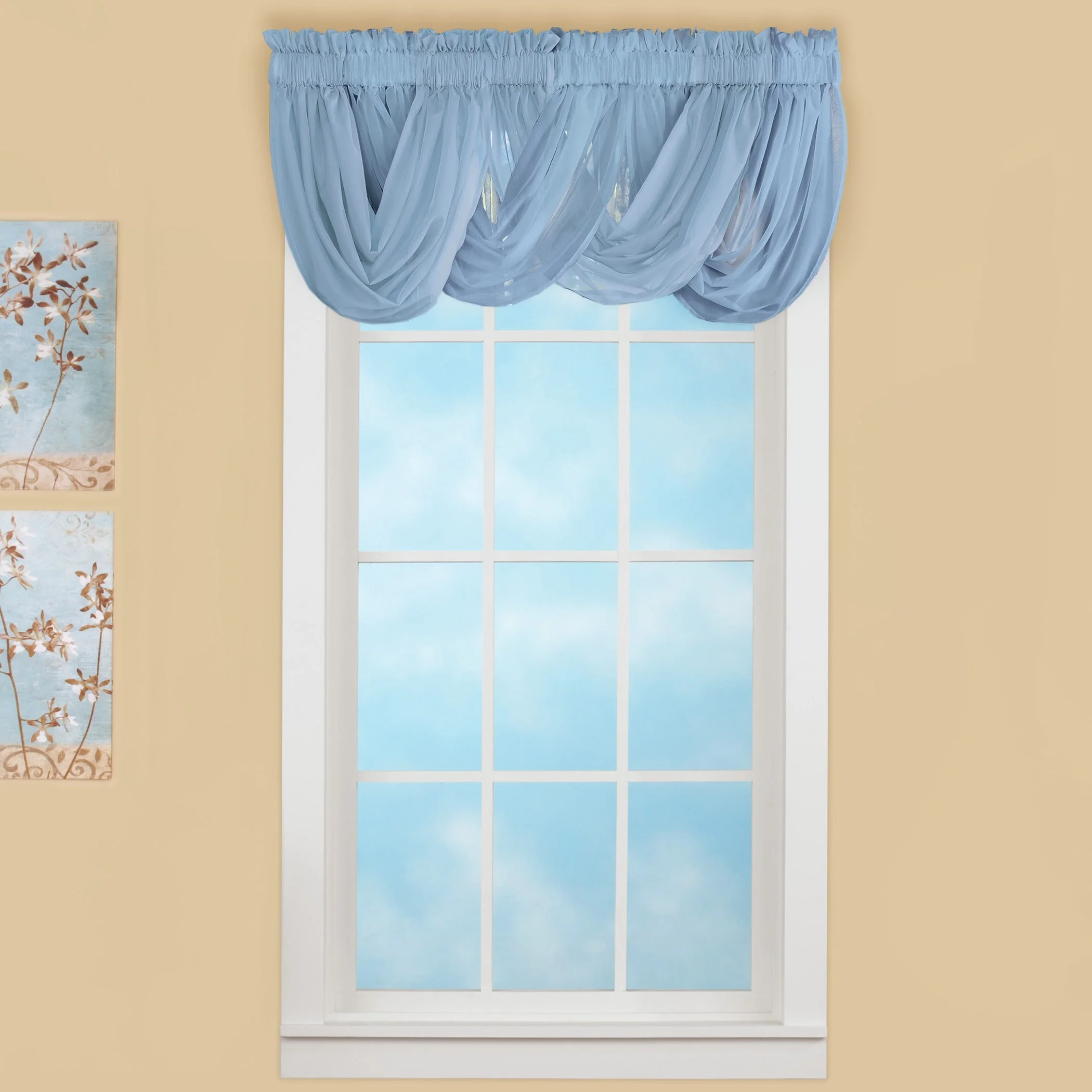 Sheer Scoop Valance Curtains - 2 pc - 55